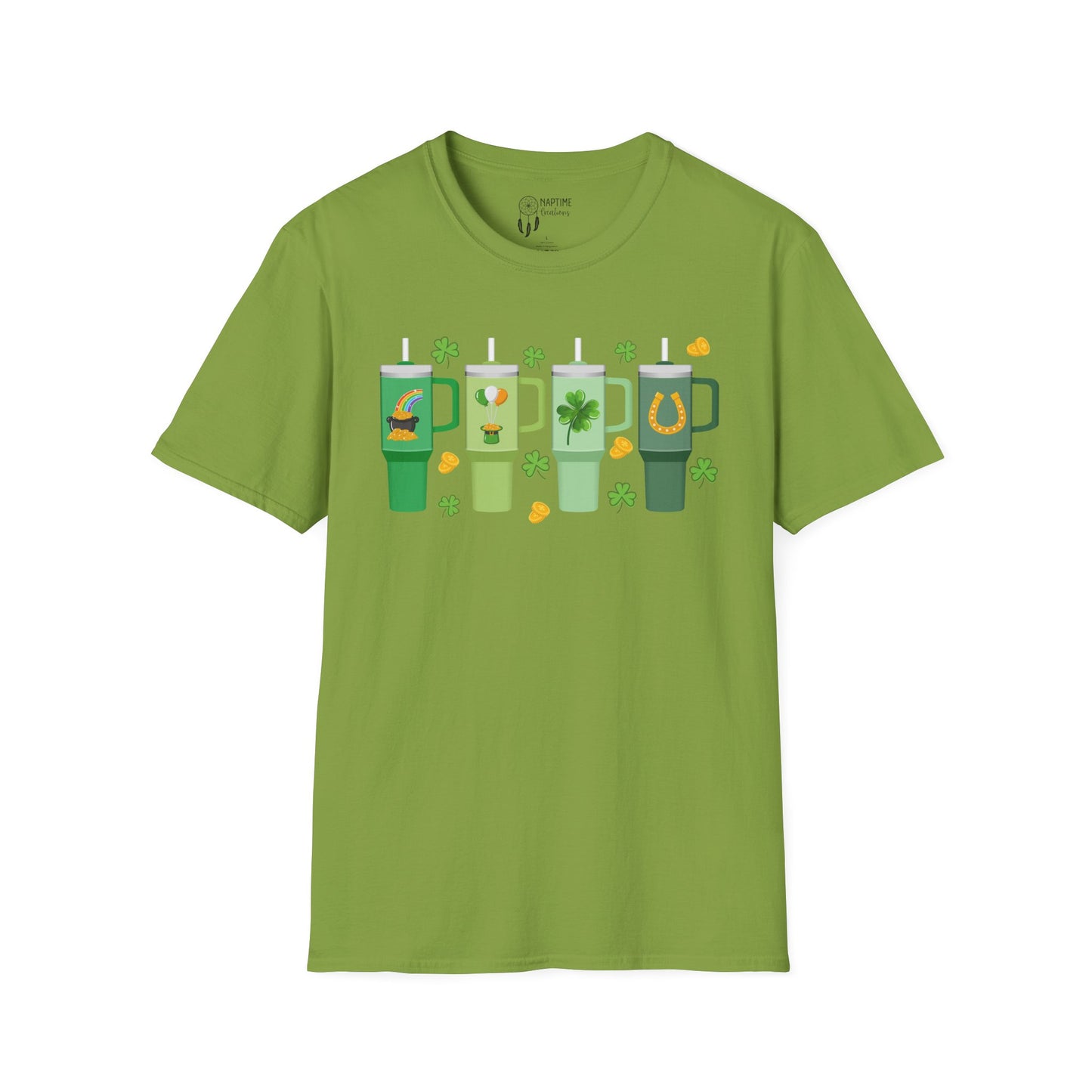 St. Patrick's Day Unisex Softstyle T-Shirt with Fun Shamrock Designs