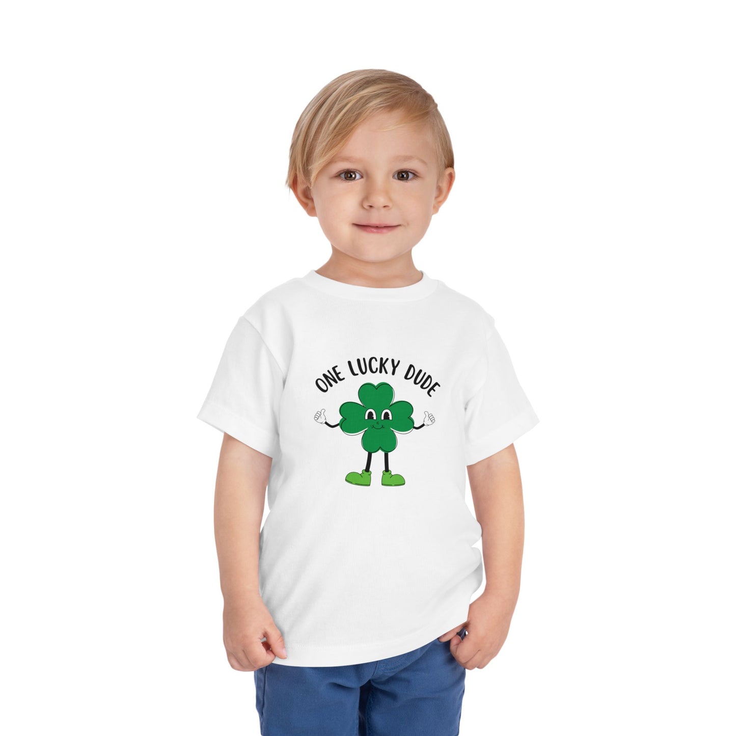 Toddler Short Sleeve Tee - One Lucky Dude Shamrock Shirt