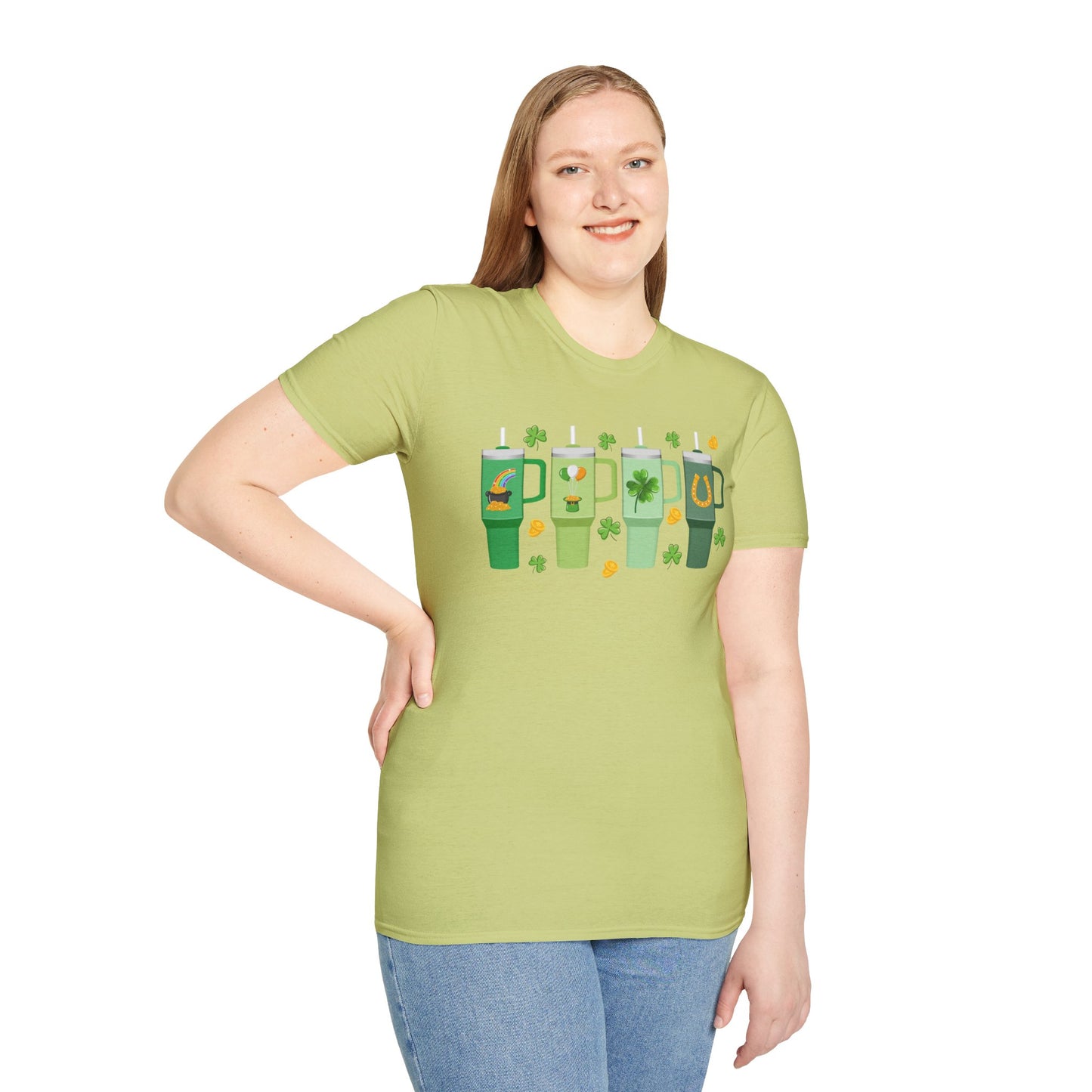 St. Patrick's Day Unisex Softstyle T-Shirt with Fun Shamrock Designs
