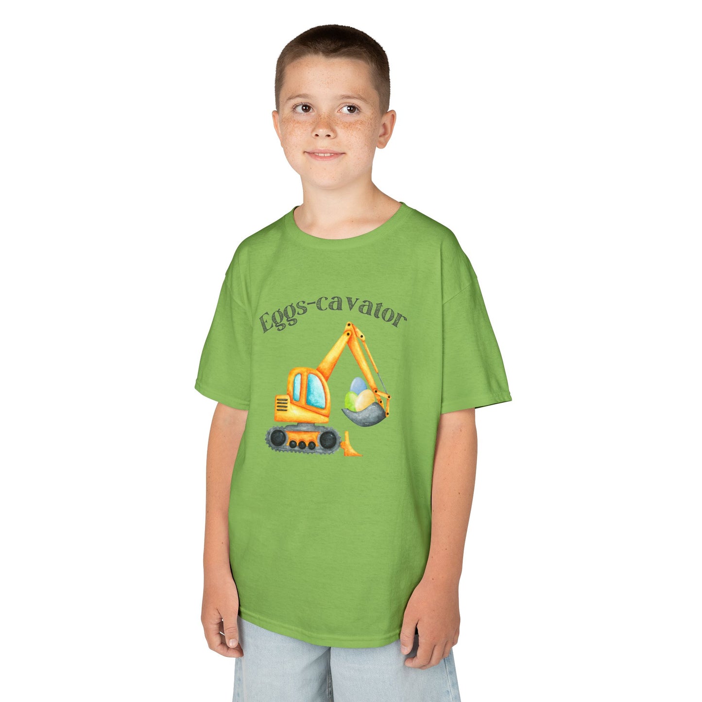 Eggs-cavator Kids Heavy Cotton™ Tee - Fun Construction Design for Little Builders
