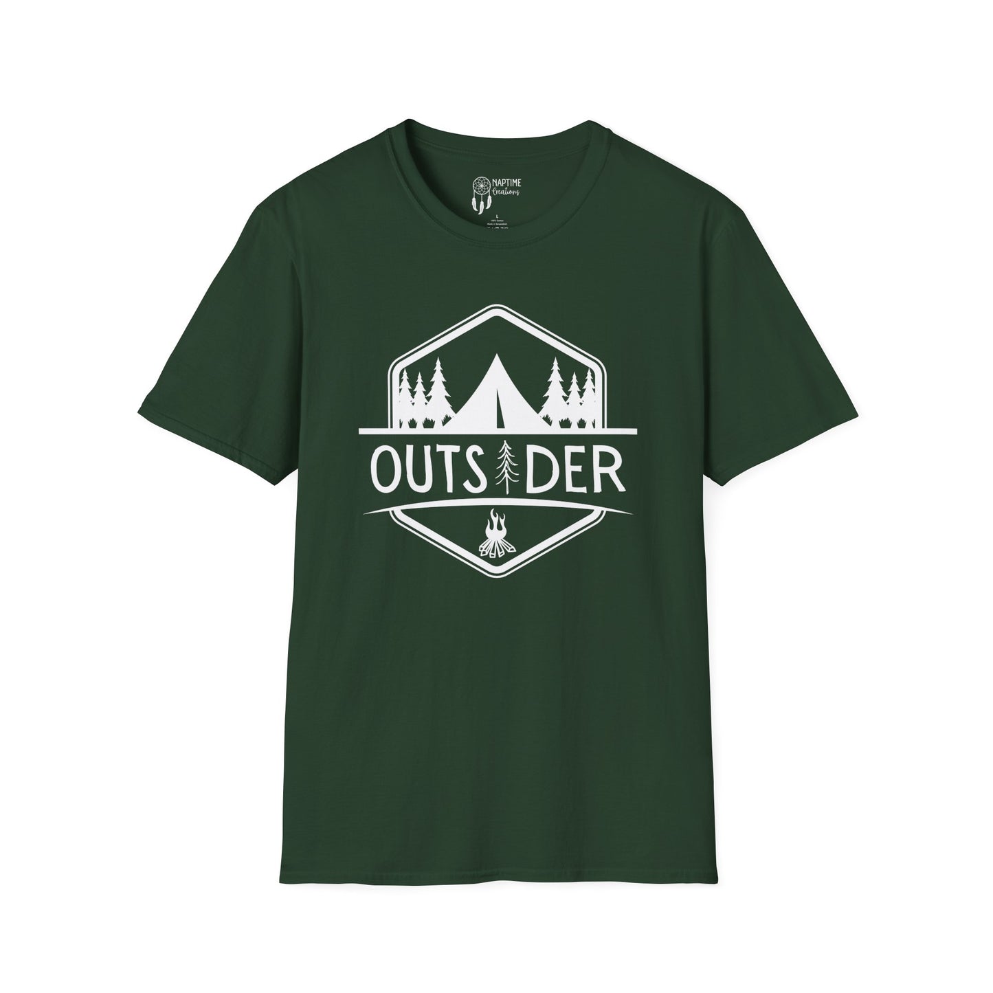 Unisex Softstyle T-Shirt - 'OUTSIDER' Camping Adventure Tee