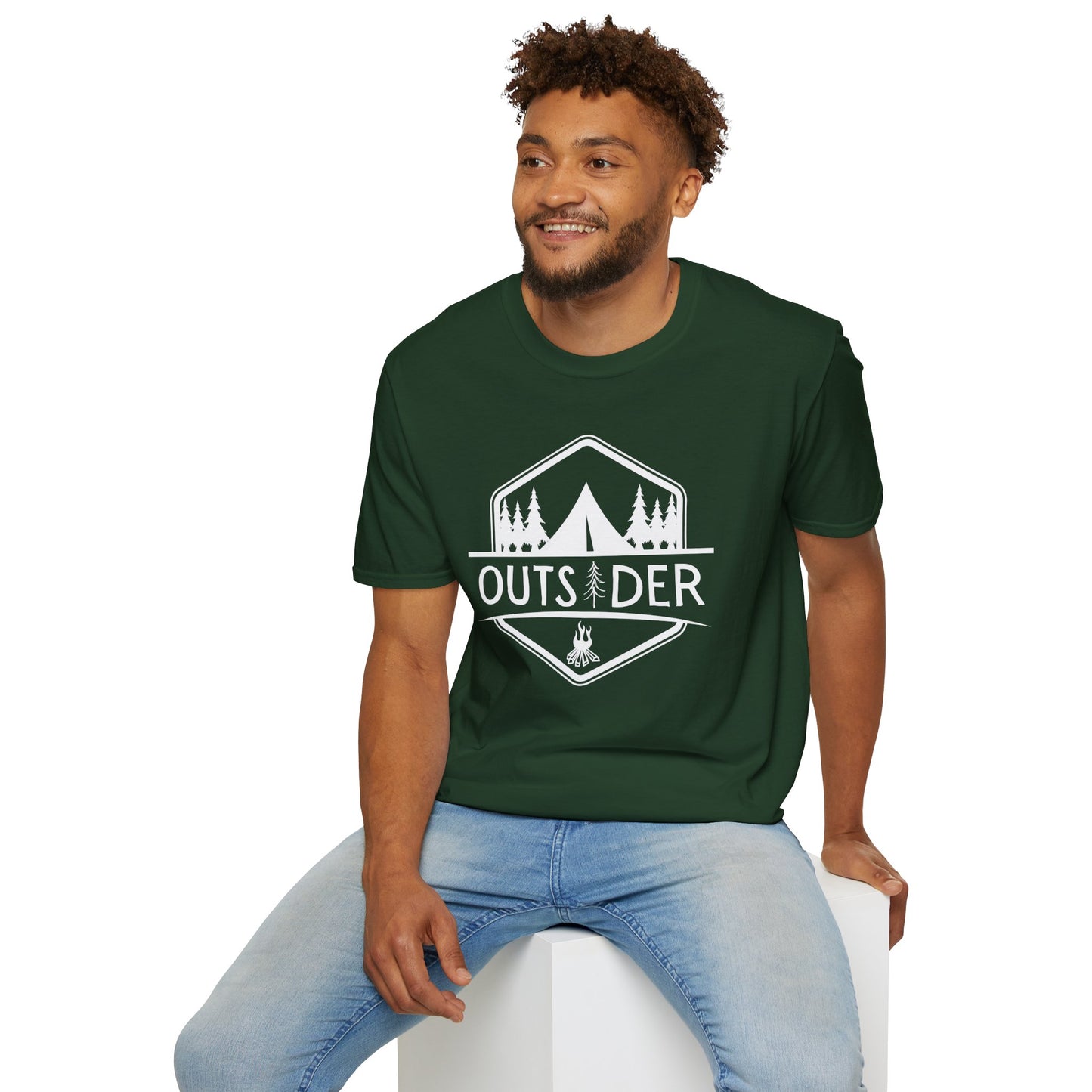 Unisex Softstyle T-Shirt - 'OUTSIDER' Camping Adventure Tee