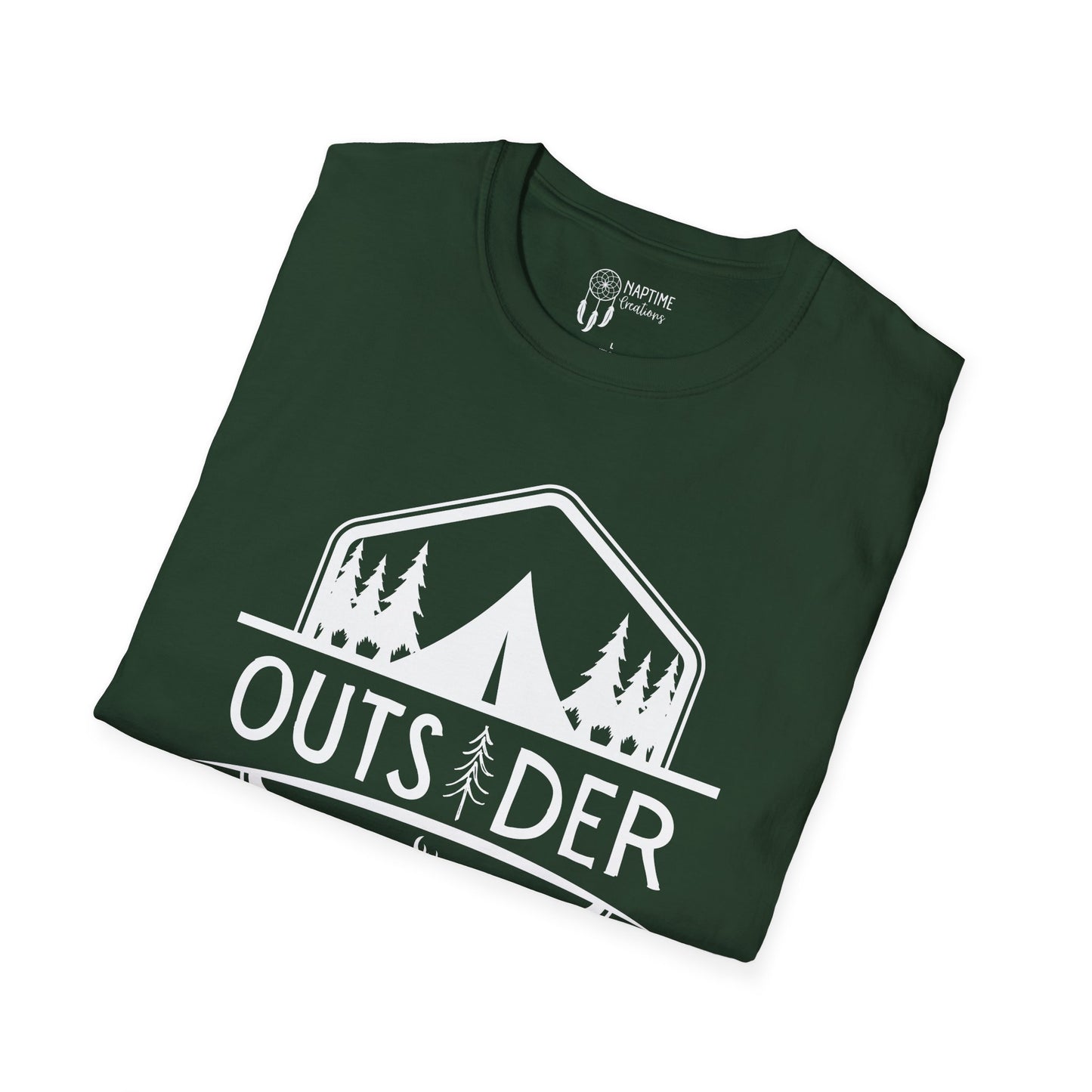 Unisex Softstyle T-Shirt - 'OUTSIDER' Camping Adventure Tee