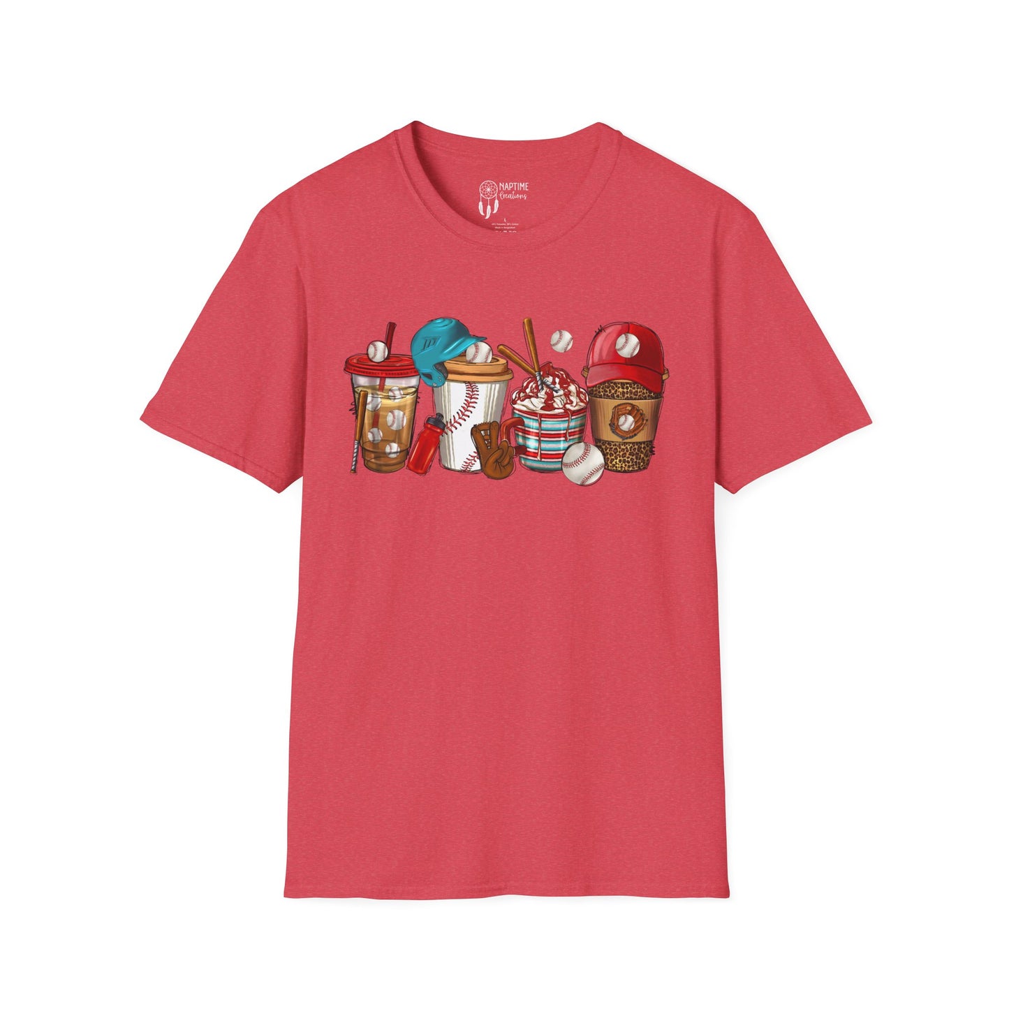 Fun Baseball Beverages Unisex Softstyle T-Shirt