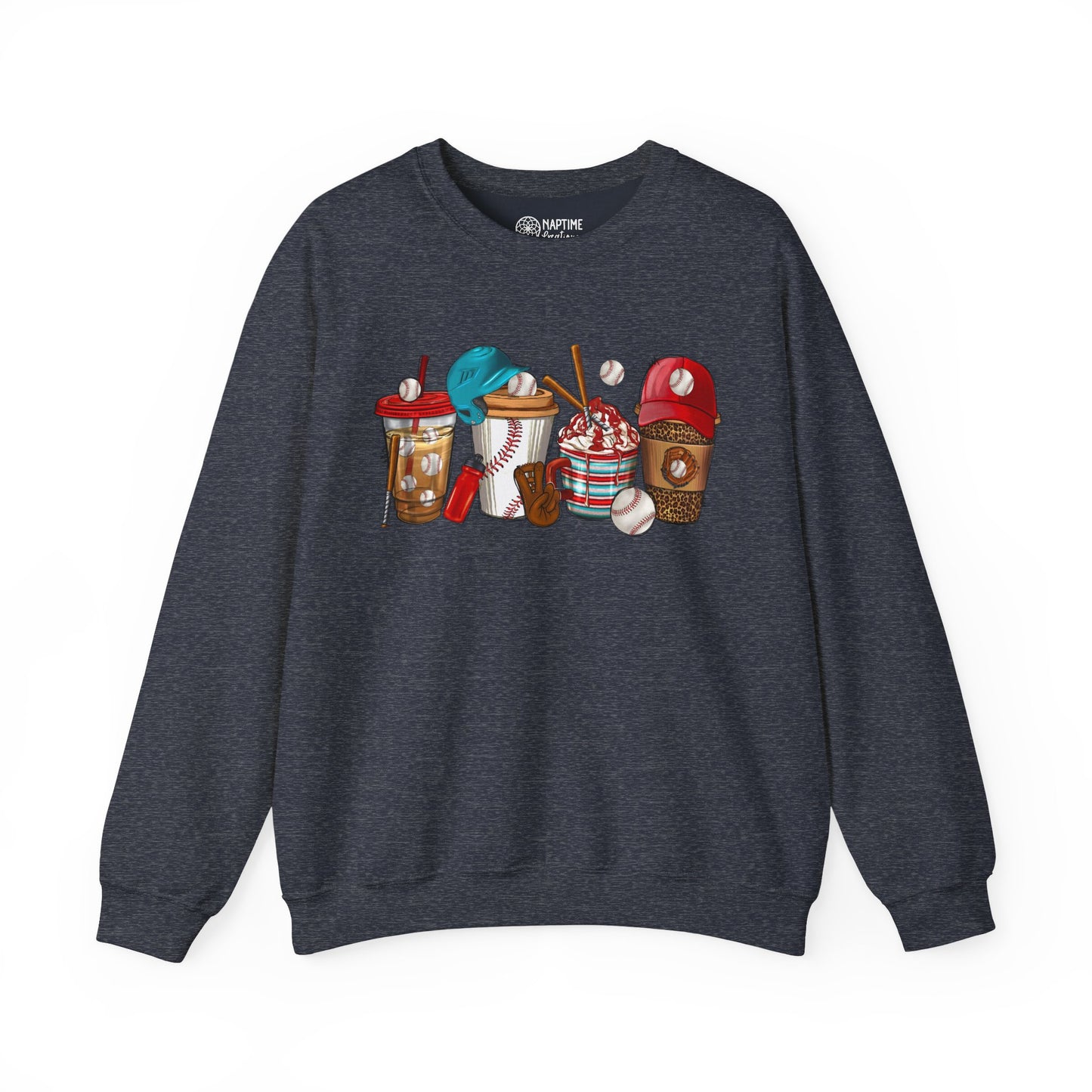 Cool Treats Baseball Unisex Crewneck Sweatshirt - Baseball Drinks Design