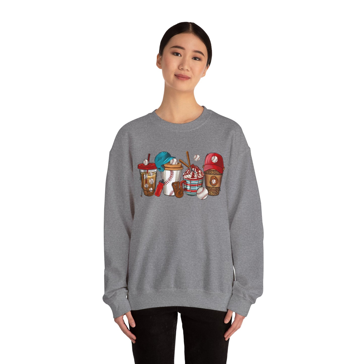 Cool Treats Baseball Unisex Crewneck Sweatshirt - Baseball Drinks Design