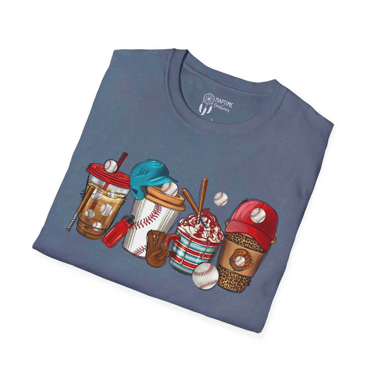 Fun Baseball Beverages Unisex Softstyle T-Shirt