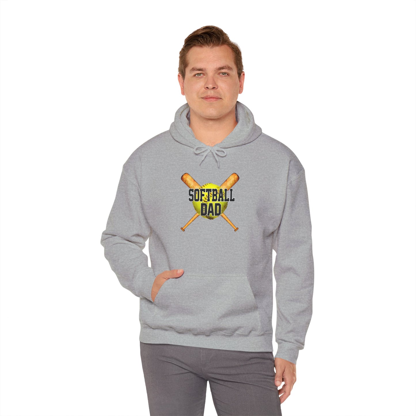Softball Dad Unisex Heavy Blend Hoodie – Perfect Gift for Softball Enthusiasts