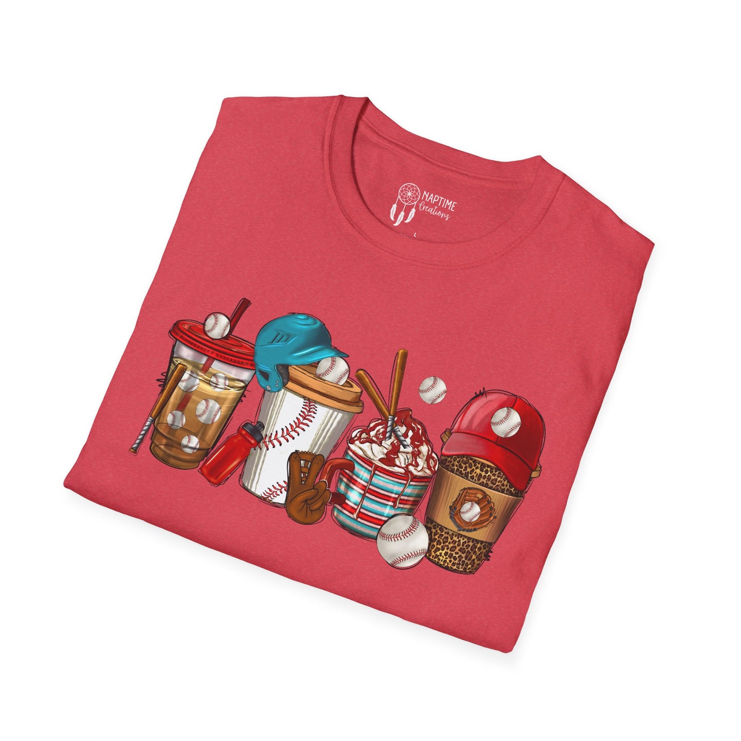 Fun Baseball Beverages Unisex Softstyle T-Shirt