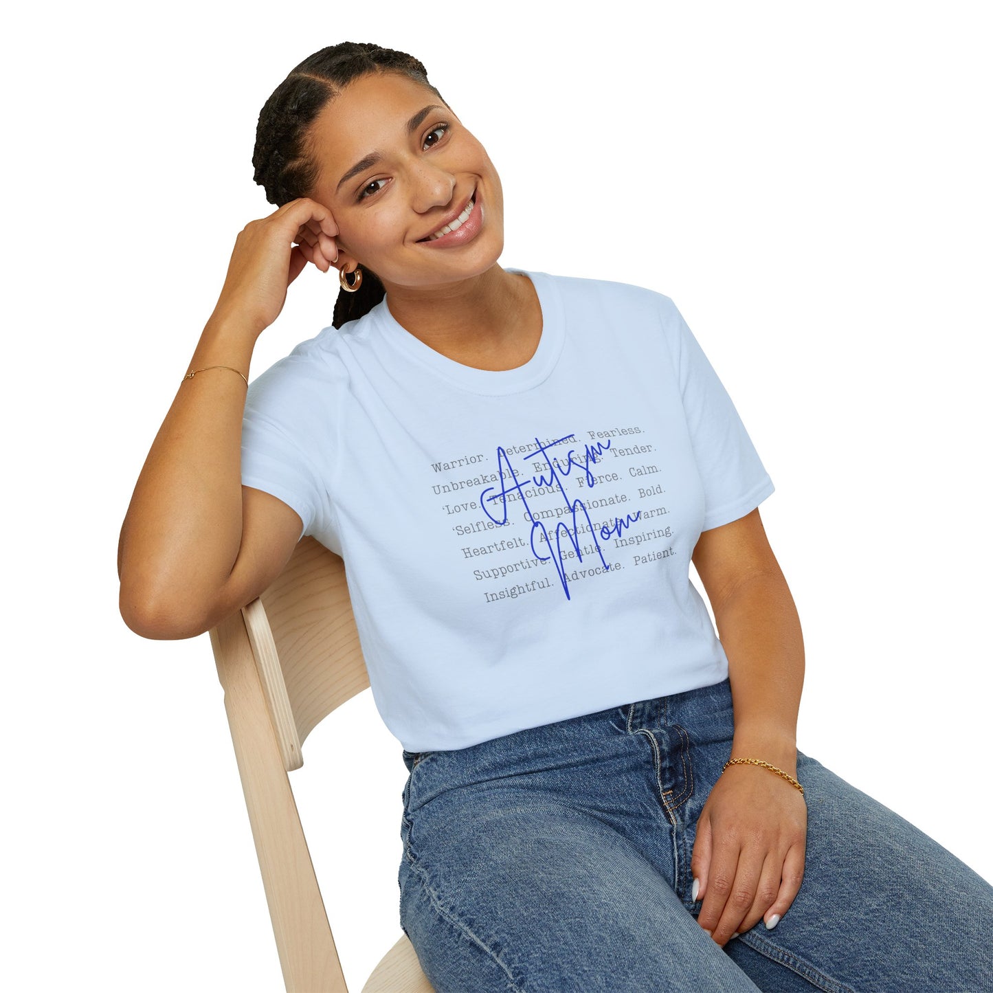 Autism Mom Empowerment Unisex Softstyle T-Shirt - Autism Mom Words
