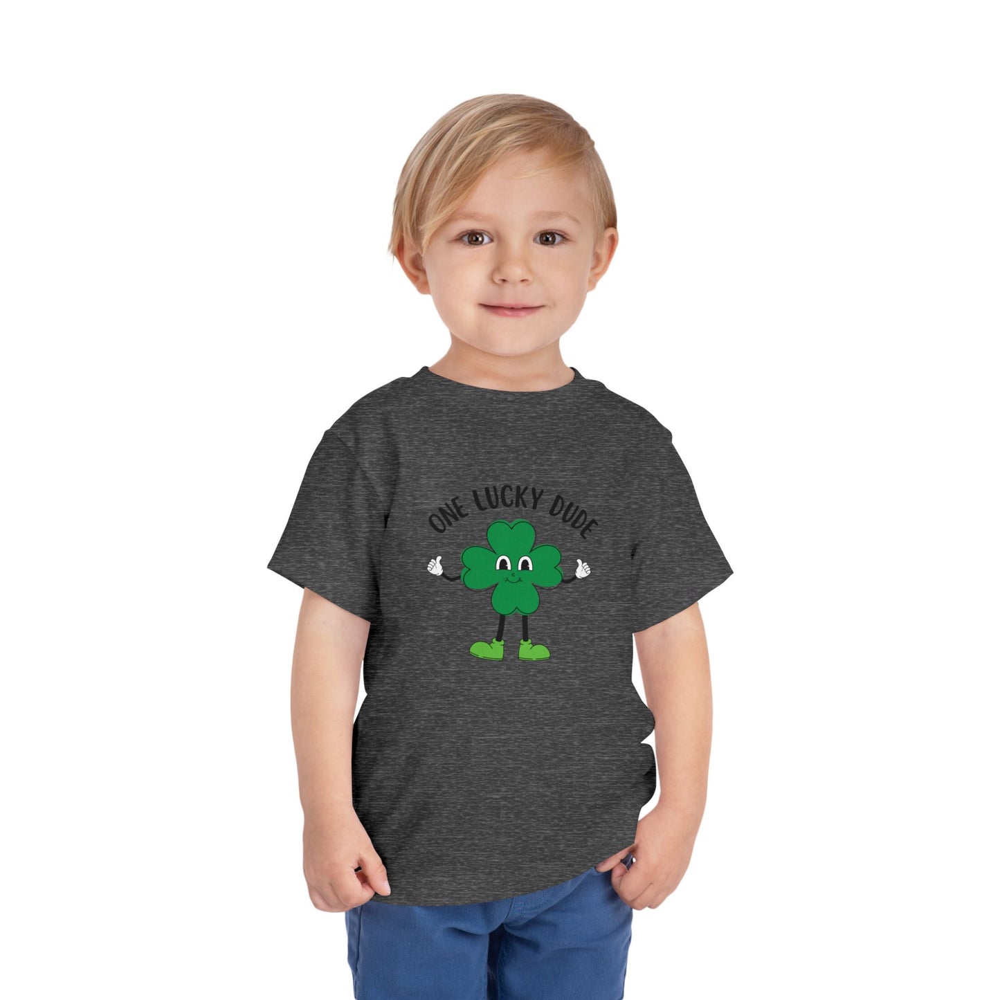 Toddler Short Sleeve Tee - One Lucky Dude Shamrock Shirt