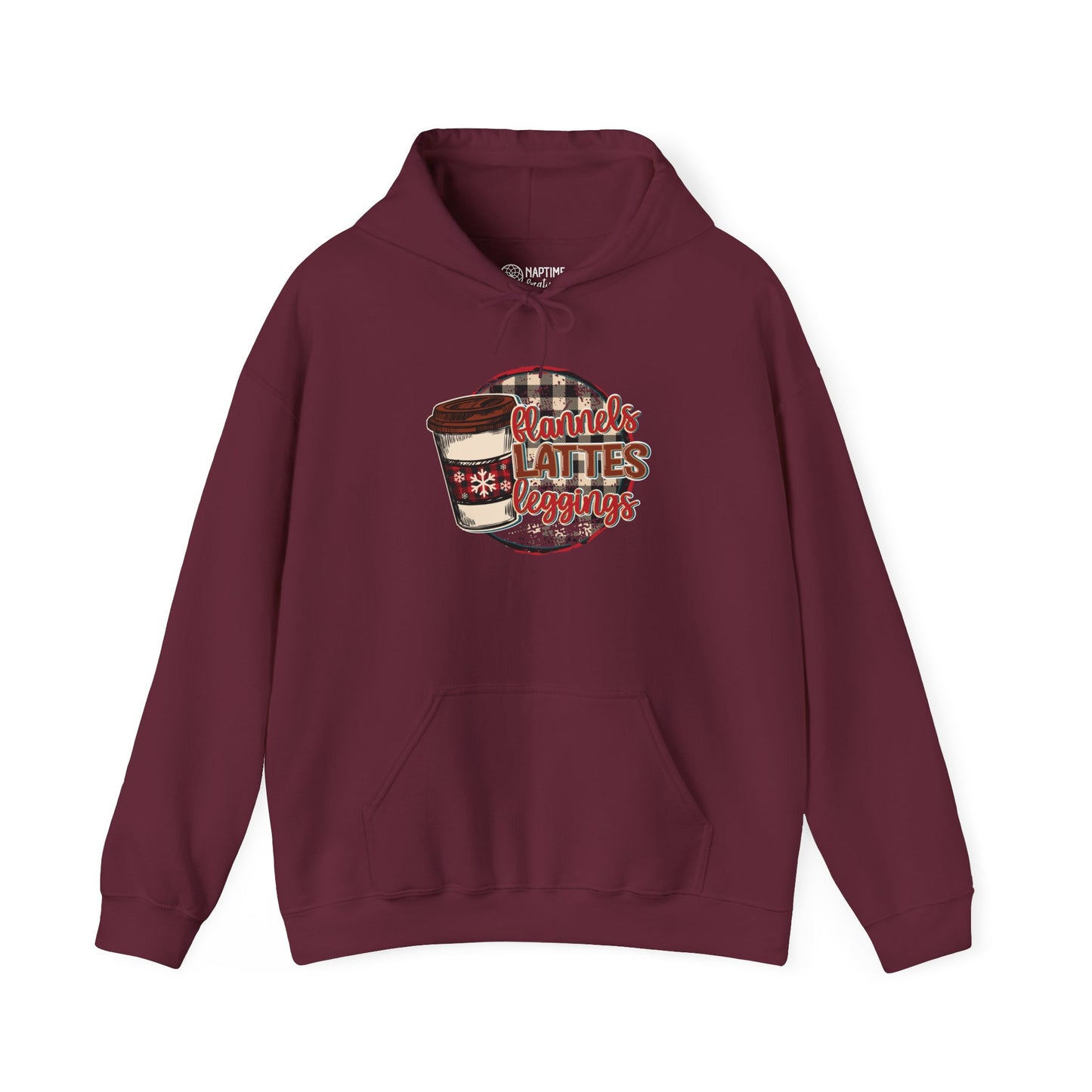 Cozy Coffee Lover's Hoodie - Flannel & Lattes Design