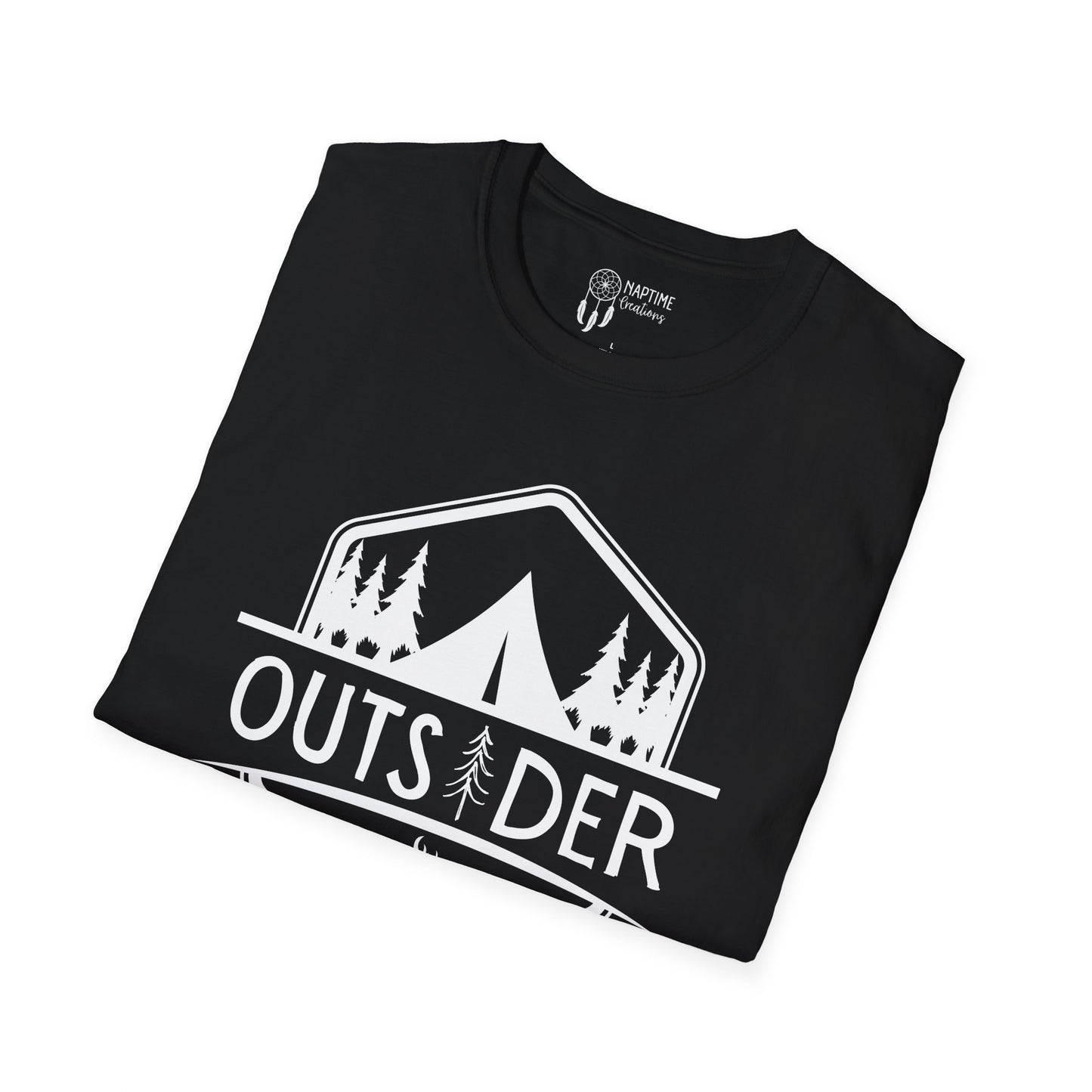 Unisex Softstyle T-Shirt - 'OUTSIDER' Camping Adventure Tee