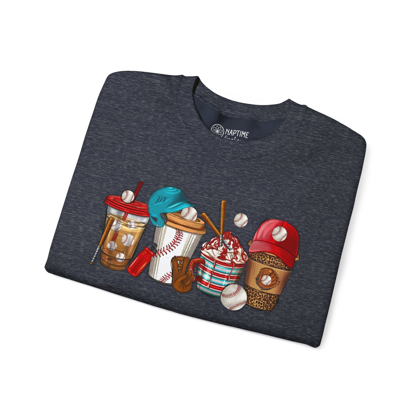 Cool Treats Baseball Unisex Crewneck Sweatshirt - Baseball Drinks Design