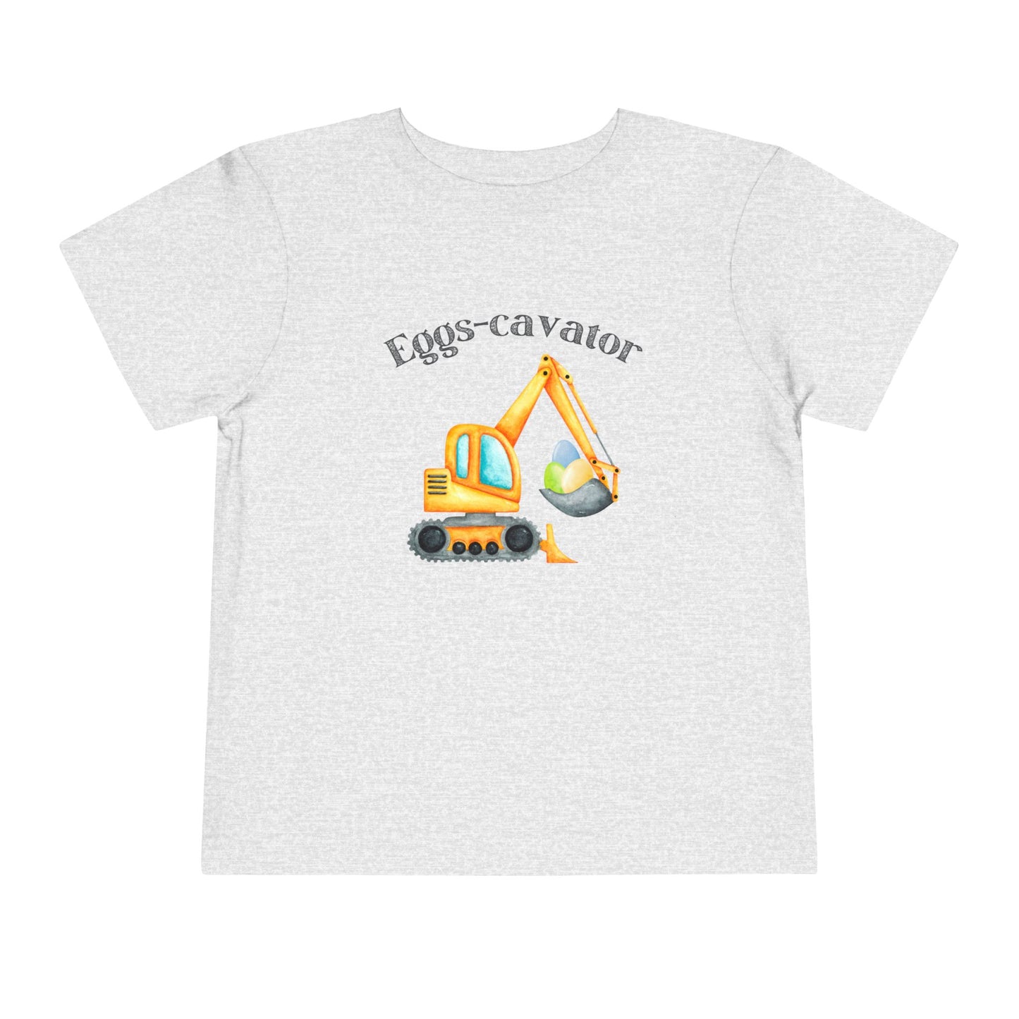 Toddler 'Eggs-cavator' Short Sleeve Tee - Fun Construction Theme Tee for Toddlers
