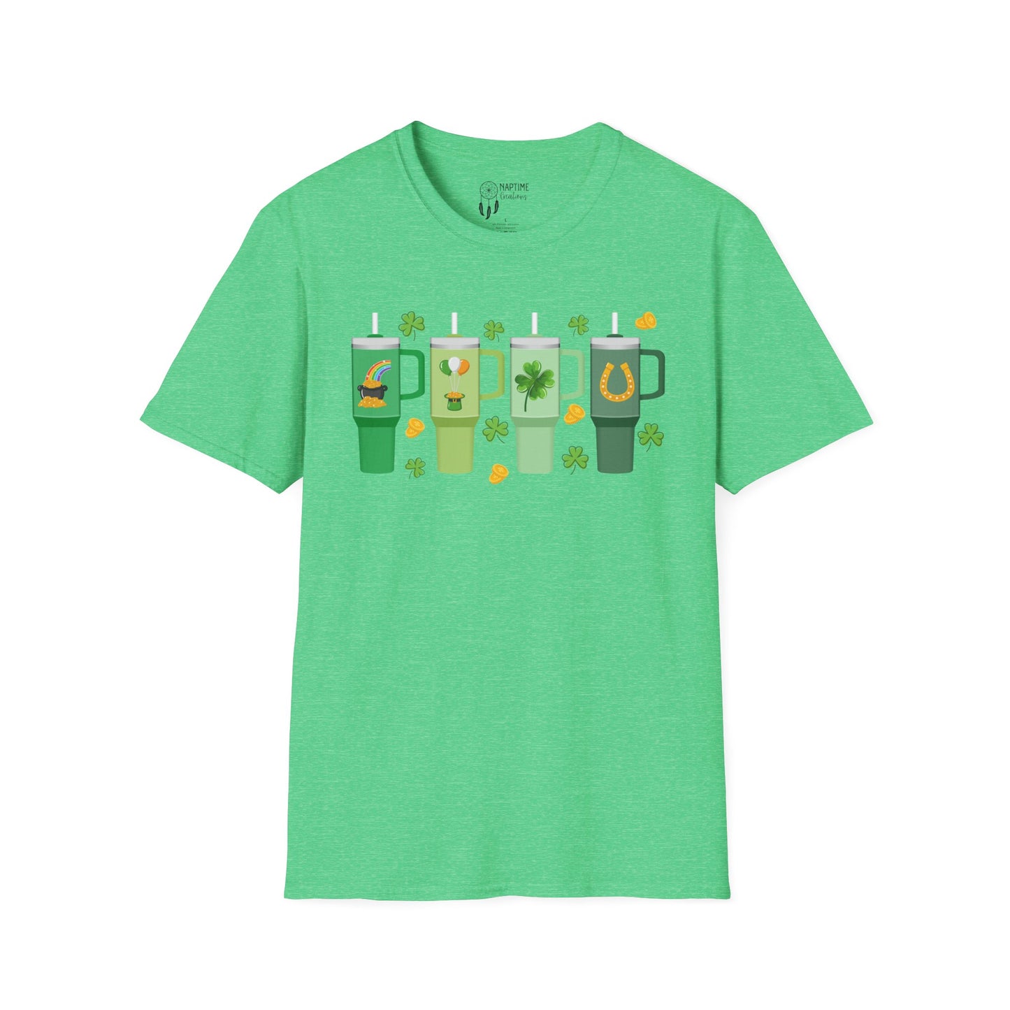 St. Patrick's Day Unisex Softstyle T-Shirt with Fun Shamrock Designs