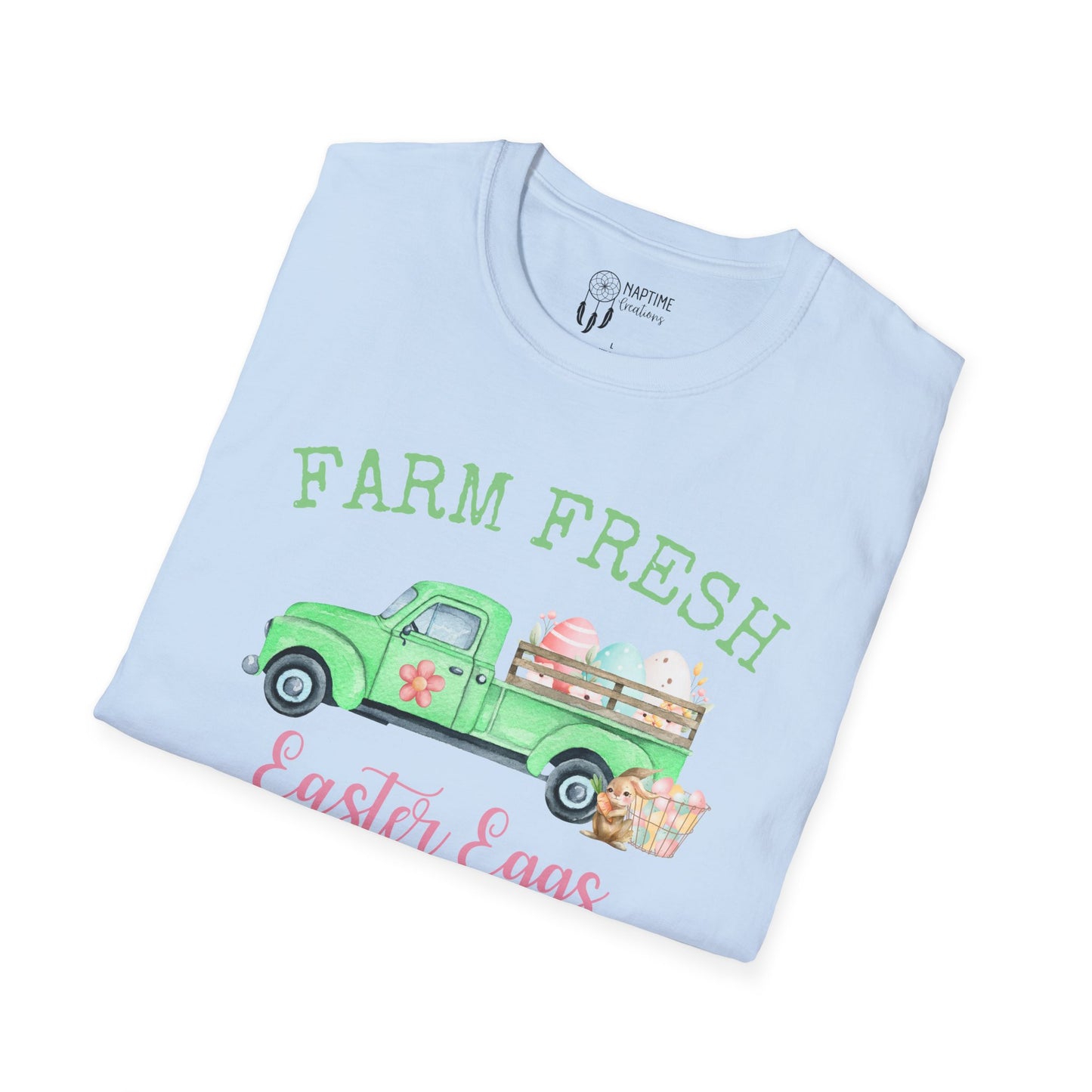 Farm Fresh Easter Eggs T-Shirt | Unisex Softstyle Tee for Spring Celebrations