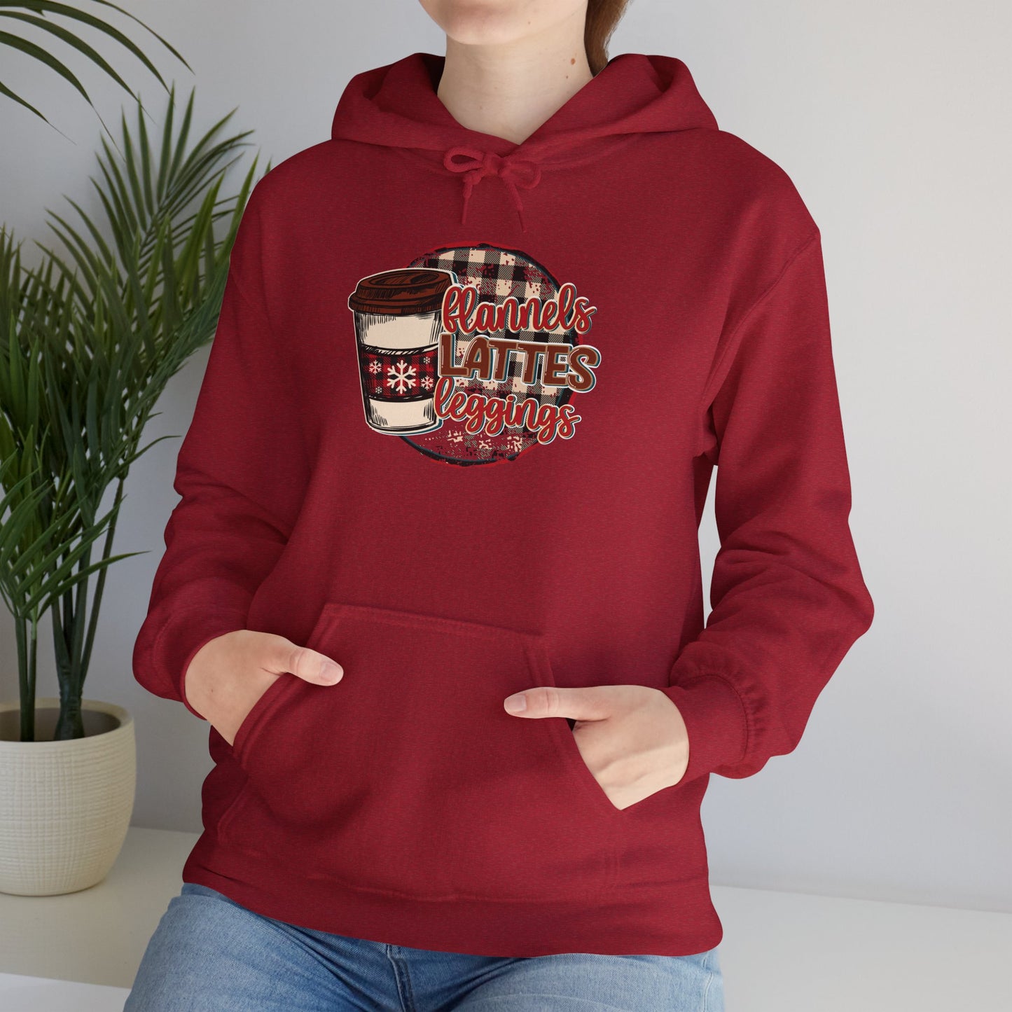 Cozy Coffee Lover's Hoodie - Flannel & Lattes Design