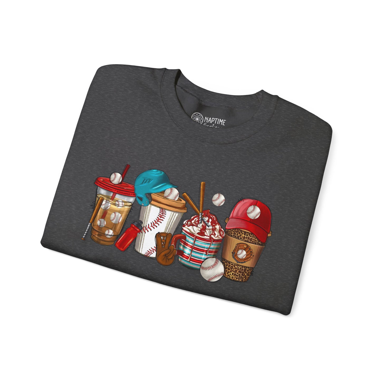 Cool Treats Baseball Unisex Crewneck Sweatshirt - Baseball Drinks Design