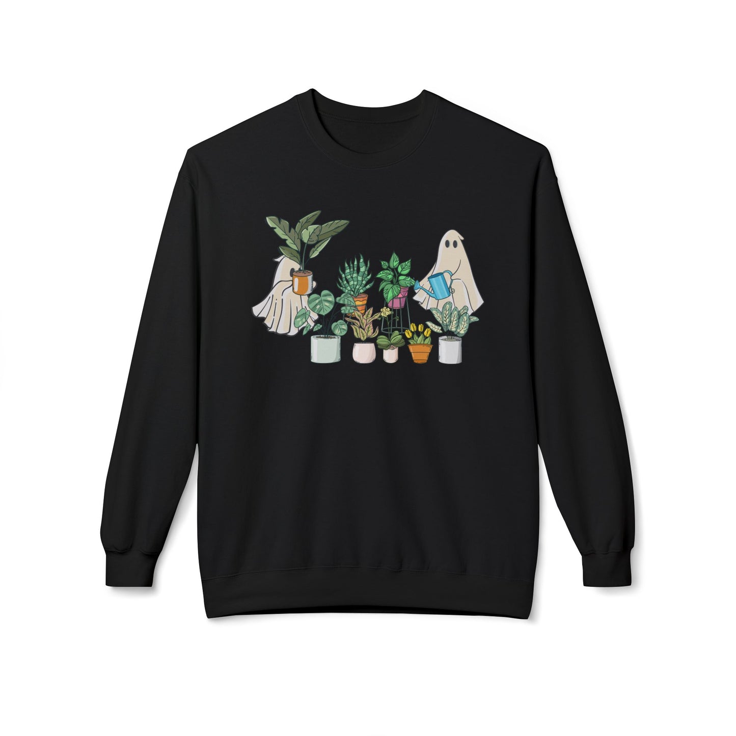 Ghostly Garden Unisex Fleece Crewneck Sweatshirt