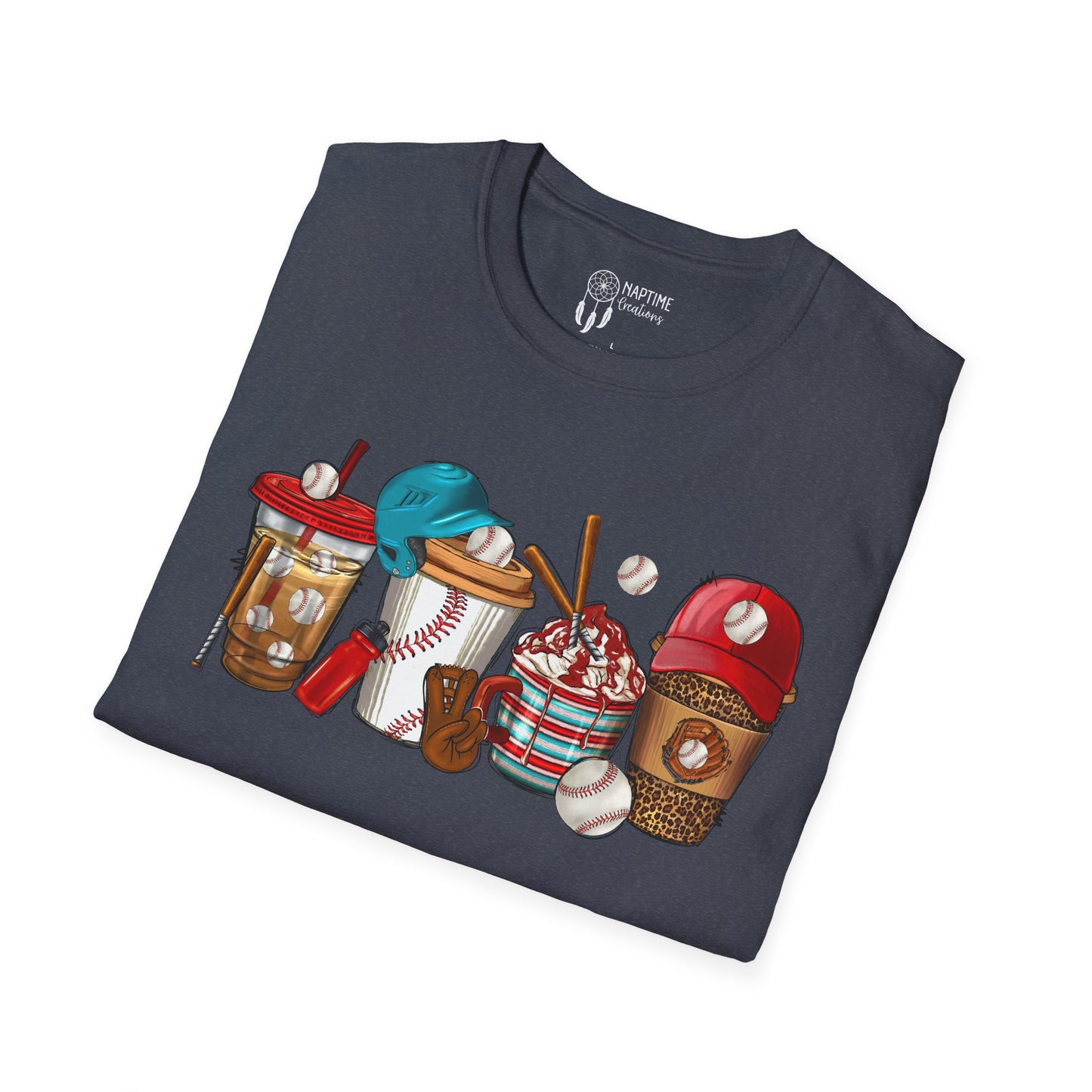 Fun Baseball Beverages Unisex Softstyle T-Shirt