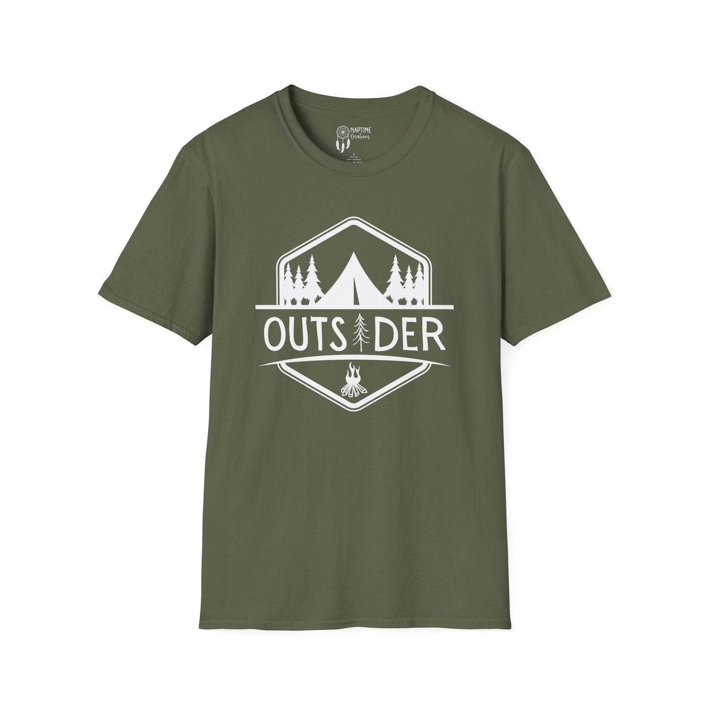 Unisex Softstyle T-Shirt - 'OUTSIDER' Camping Adventure Tee