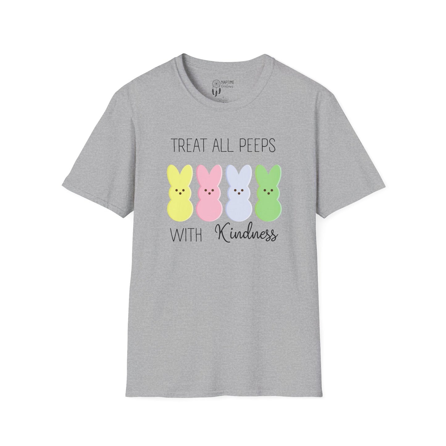 Treat All Peeps with Kindness Unisex T-Shirt – Cute Easter Tee for Spring Celebrations