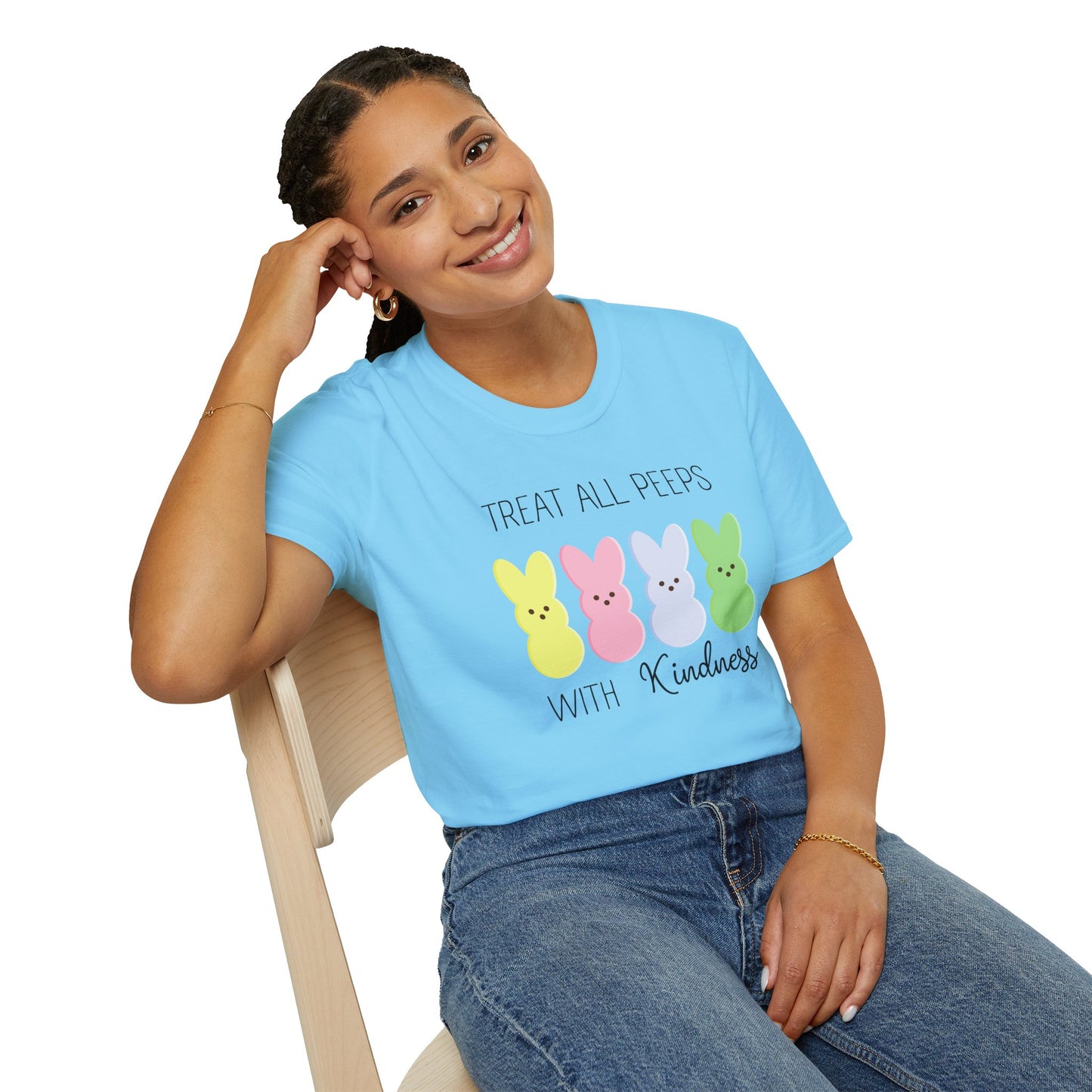 Treat All Peeps with Kindness Unisex T-Shirt – Cute Easter Tee for Spring Celebrations