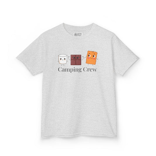 Camping Crew Kids Tee, Fun T-Shirt for Outdoor Adventures, Great for Summer Camps, Family Trips, Birthday Parties
