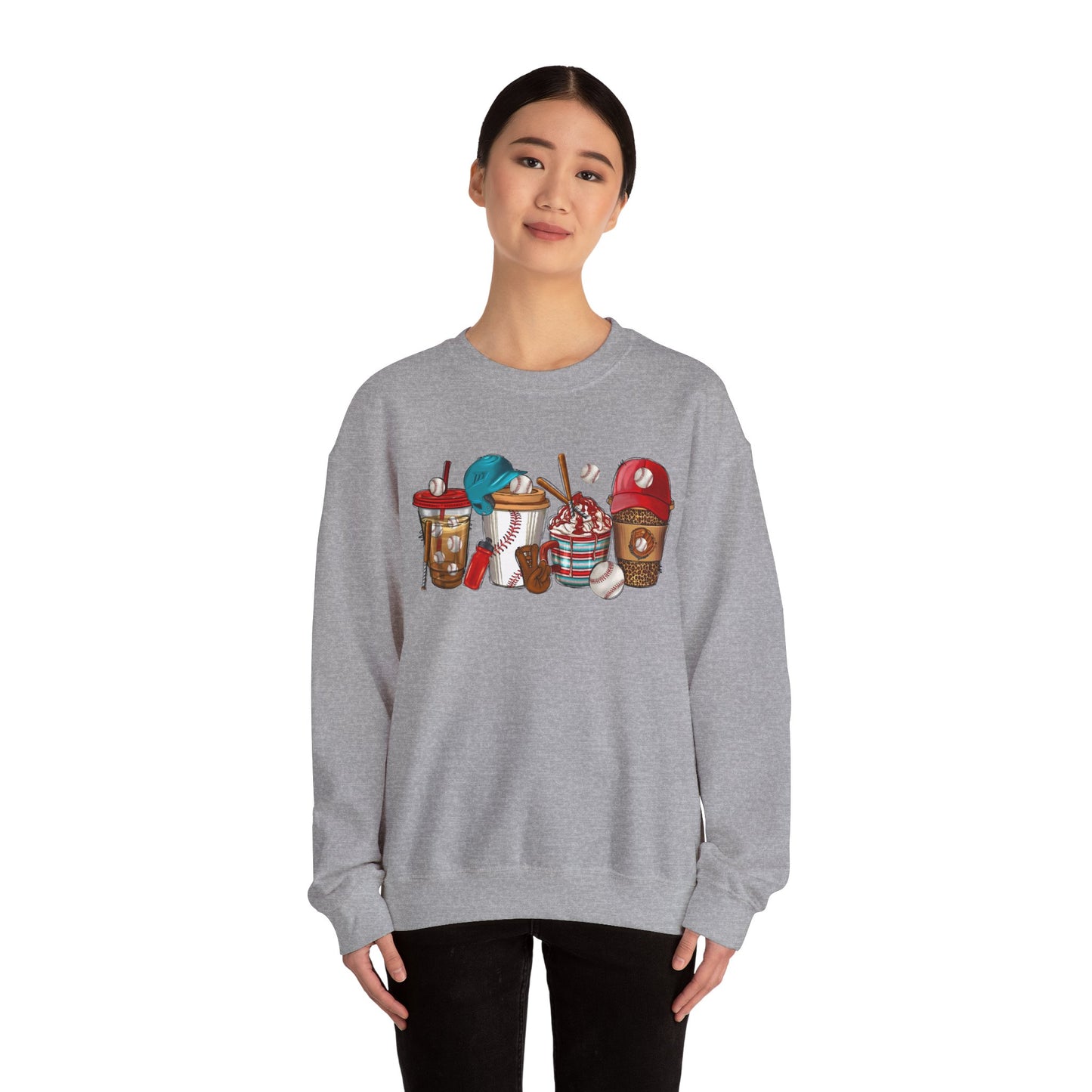 Cool Treats Baseball Unisex Crewneck Sweatshirt - Baseball Drinks Design