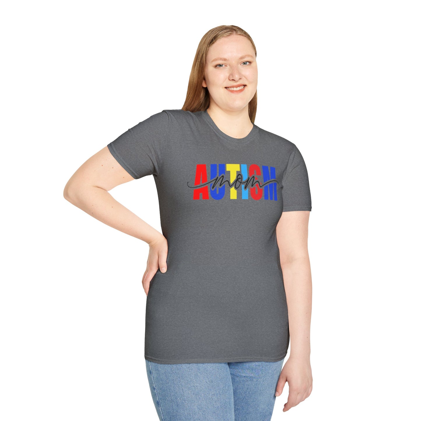 Autism Mom Unisex Softstyle T-Shirt - Support & Celebrate Awareness