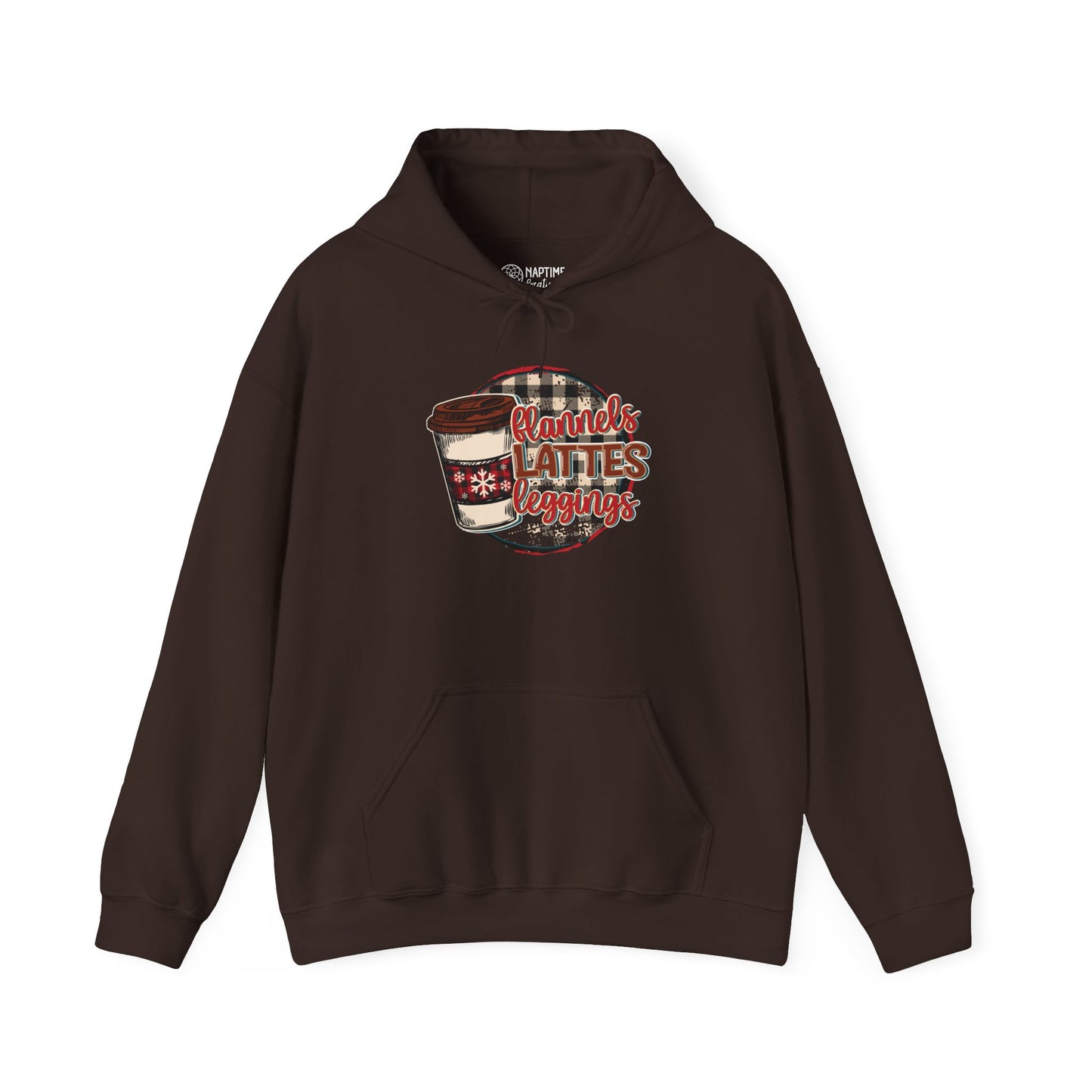 Cozy Coffee Lover's Hoodie - Flannel & Lattes Design