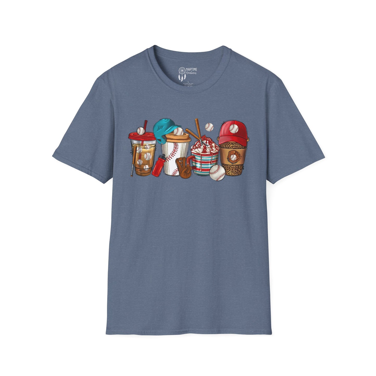 Fun Baseball Beverages Unisex Softstyle T-Shirt