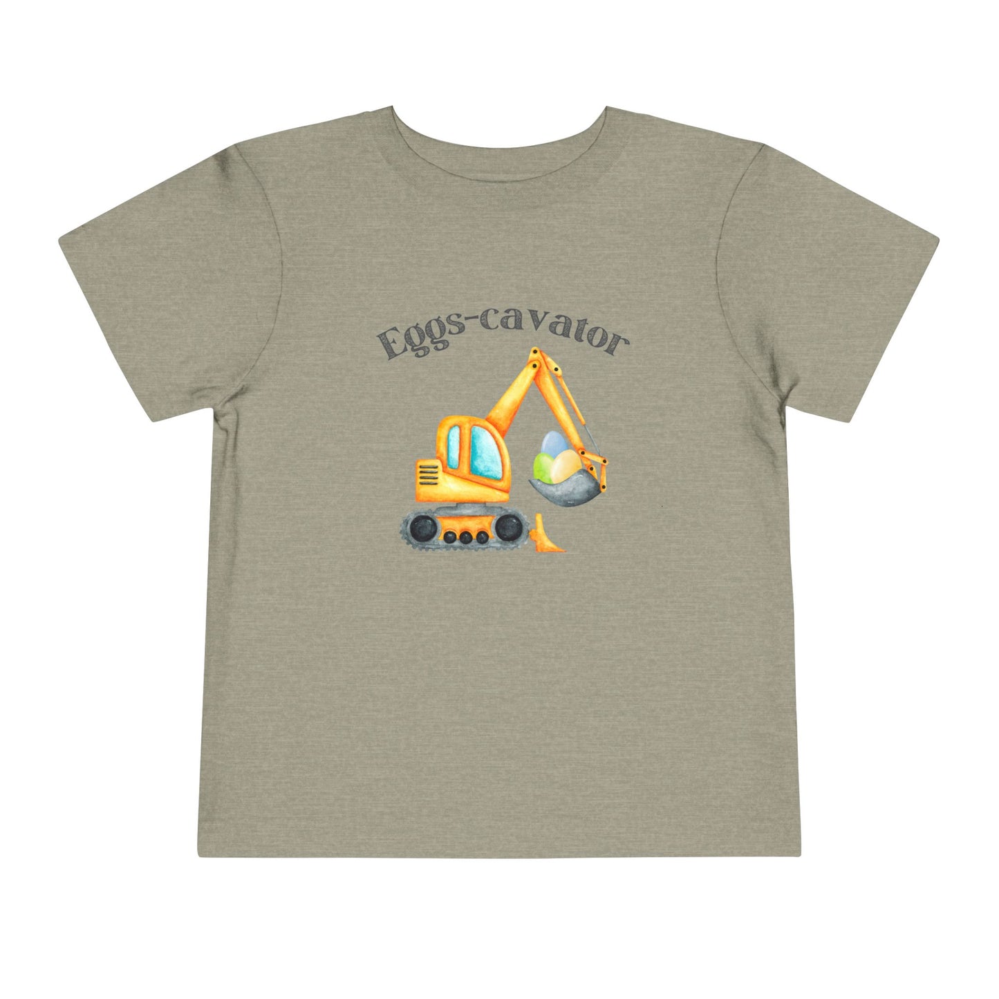 Toddler 'Eggs-cavator' Short Sleeve Tee - Fun Construction Theme Tee for Toddlers
