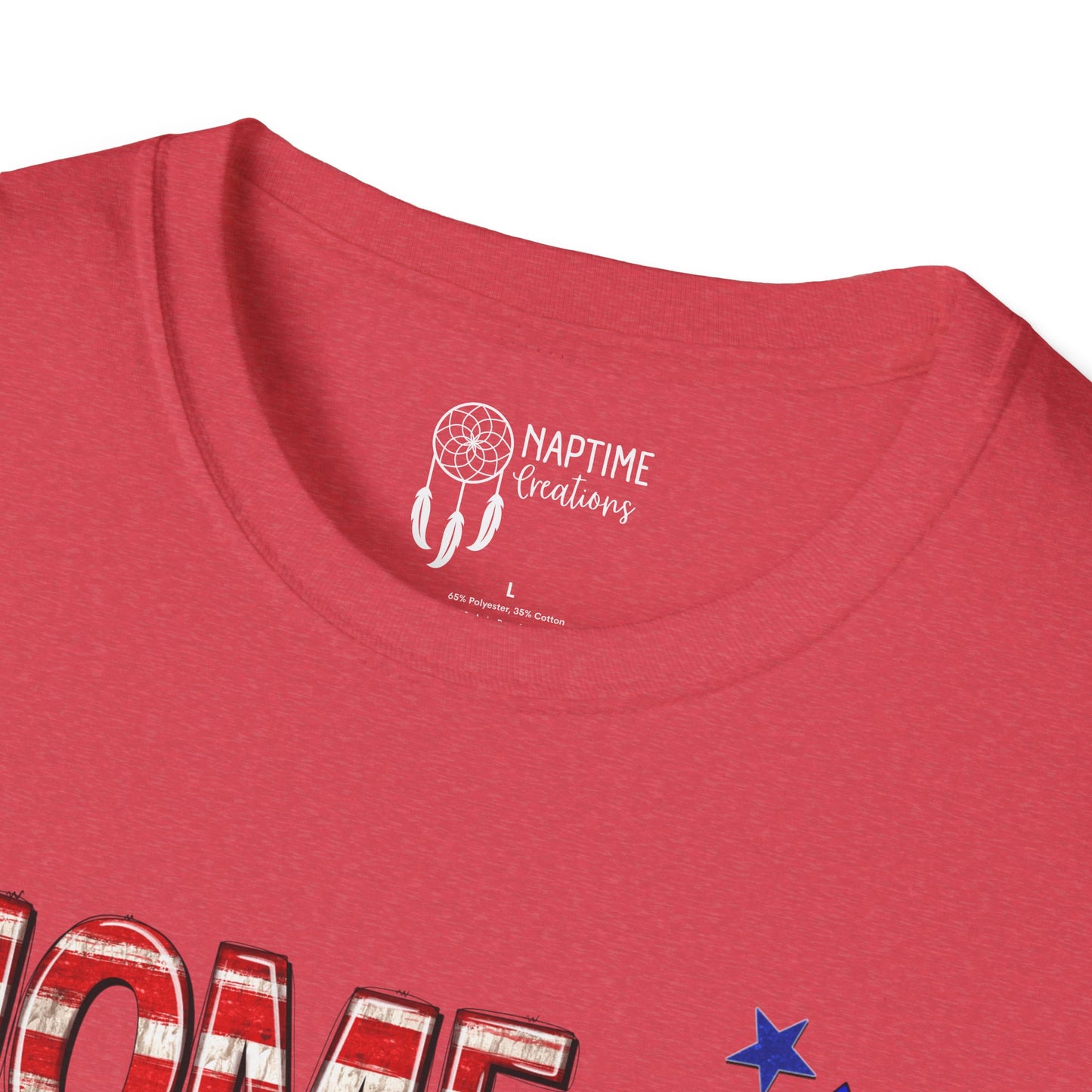 Patriotic Unisex Softstyle T-Shirt - Home of the Free Because of the Brave