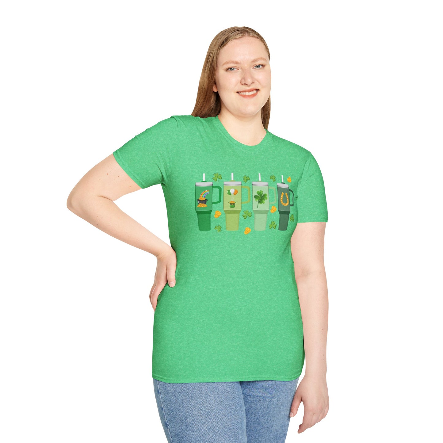 St. Patrick's Day Unisex Softstyle T-Shirt with Fun Shamrock Designs