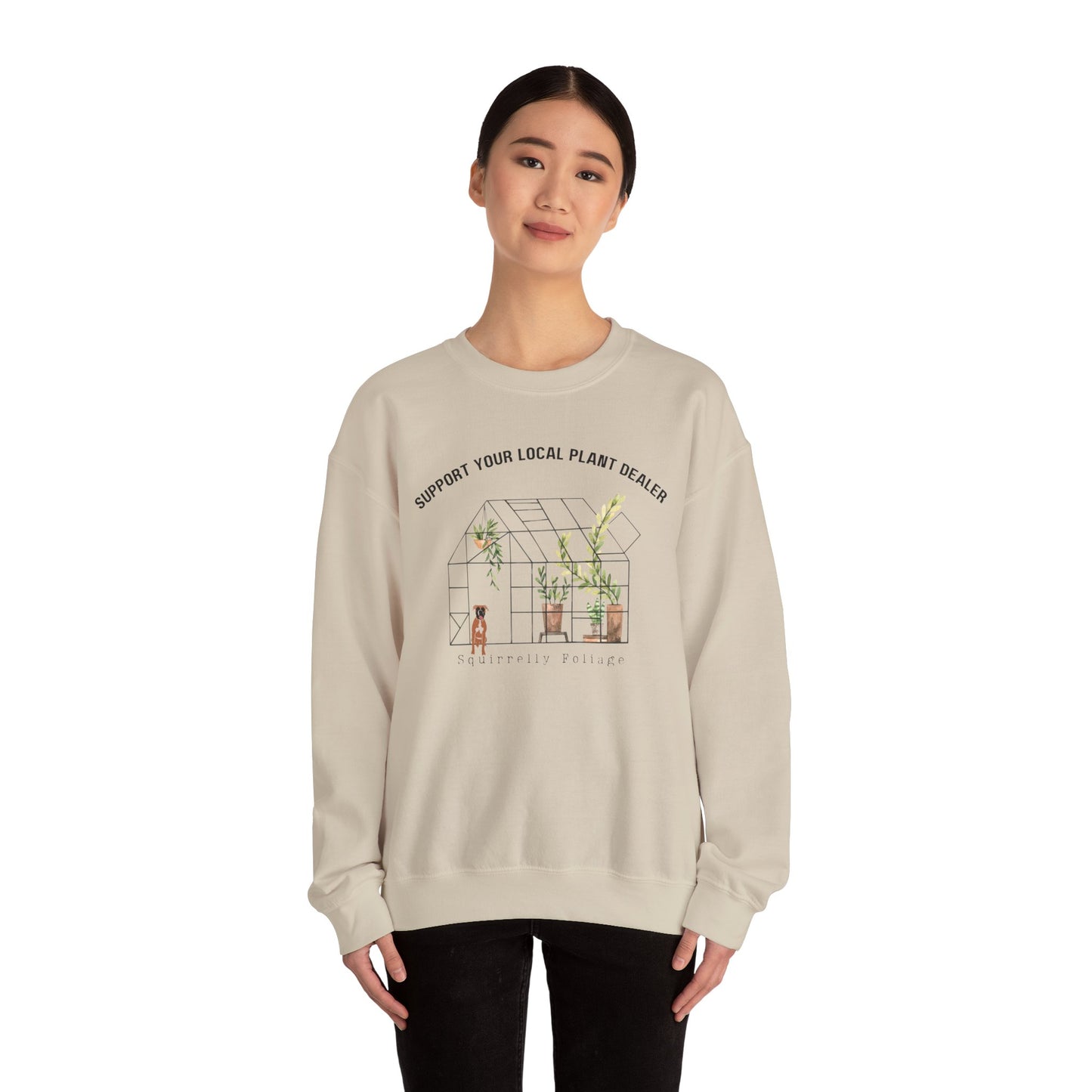 Squirrelly Foliage Support Local Plant Dealer Sweatshirt