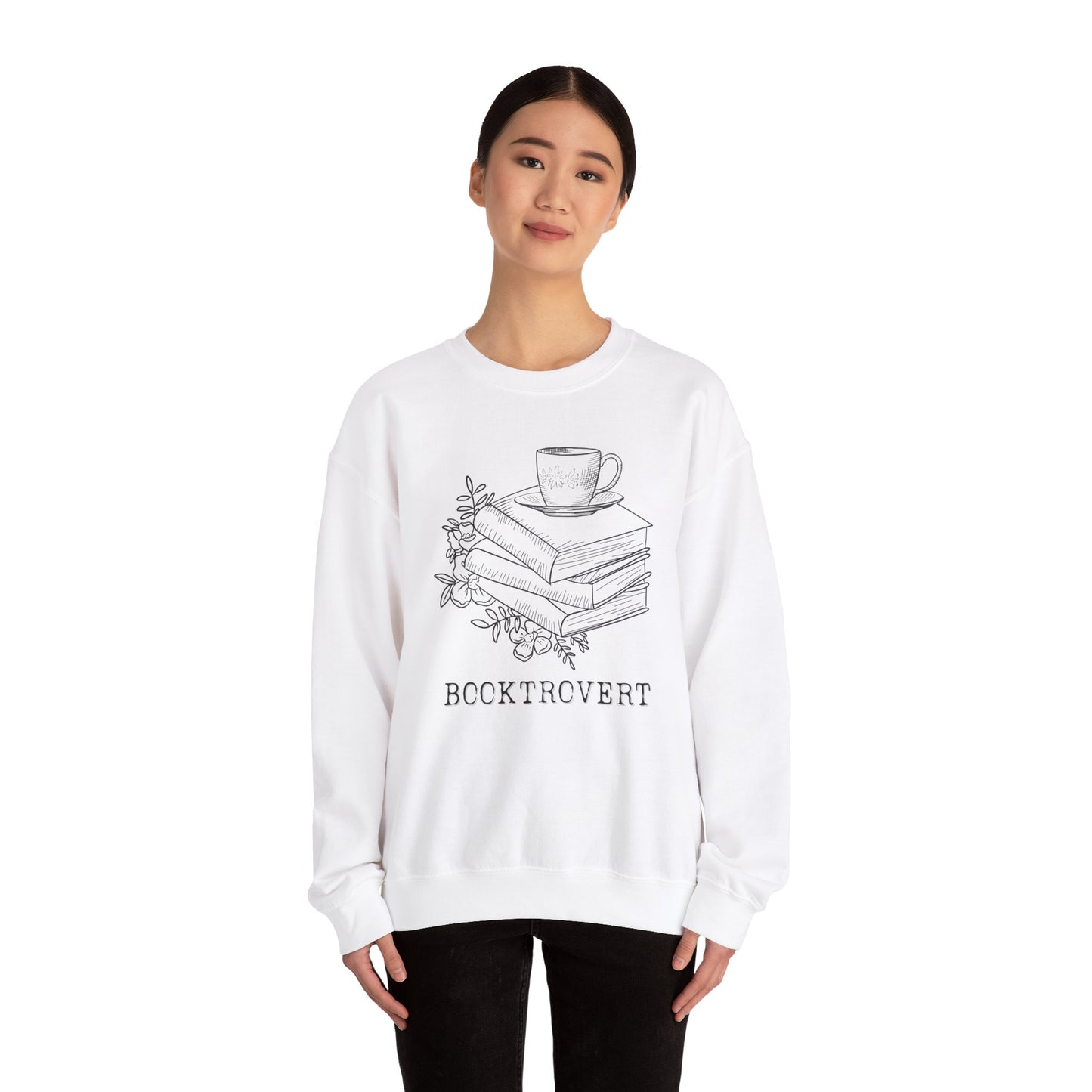 Book Lover's Cozy Crewneck Sweatshirt - Perfect Gift for Introverted Book Lover