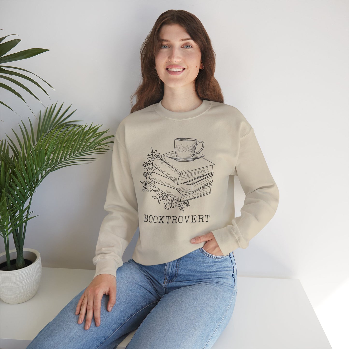 Book Lover's Cozy Crewneck Sweatshirt - Perfect Gift for Introverted Book Lover
