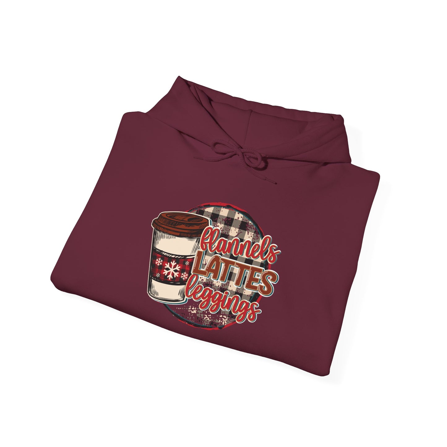 Cozy Coffee Lover's Hoodie - Flannel & Lattes Design