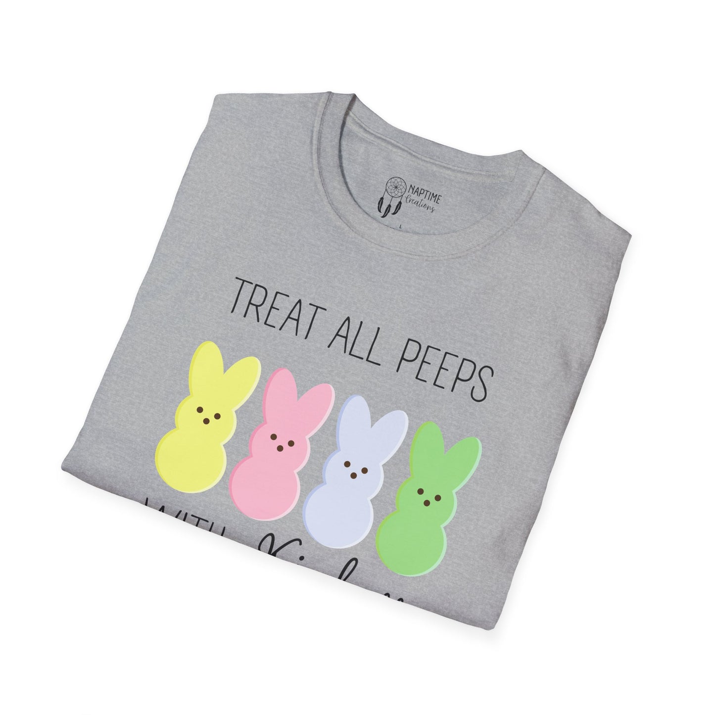 Treat All Peeps with Kindness Unisex T-Shirt – Cute Easter Tee for Spring Celebrations