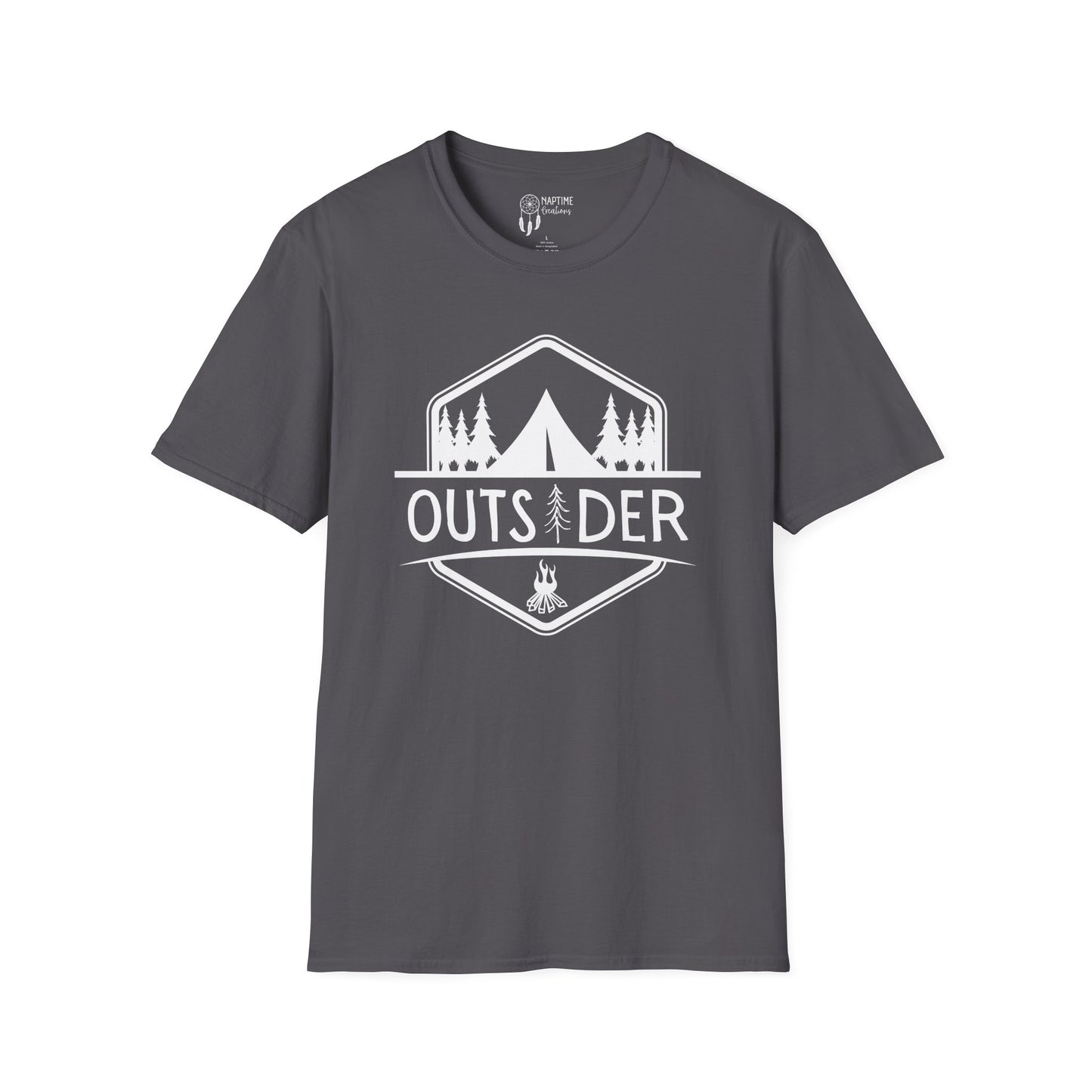 Unisex Softstyle T-Shirt - 'OUTSIDER' Camping Adventure Tee