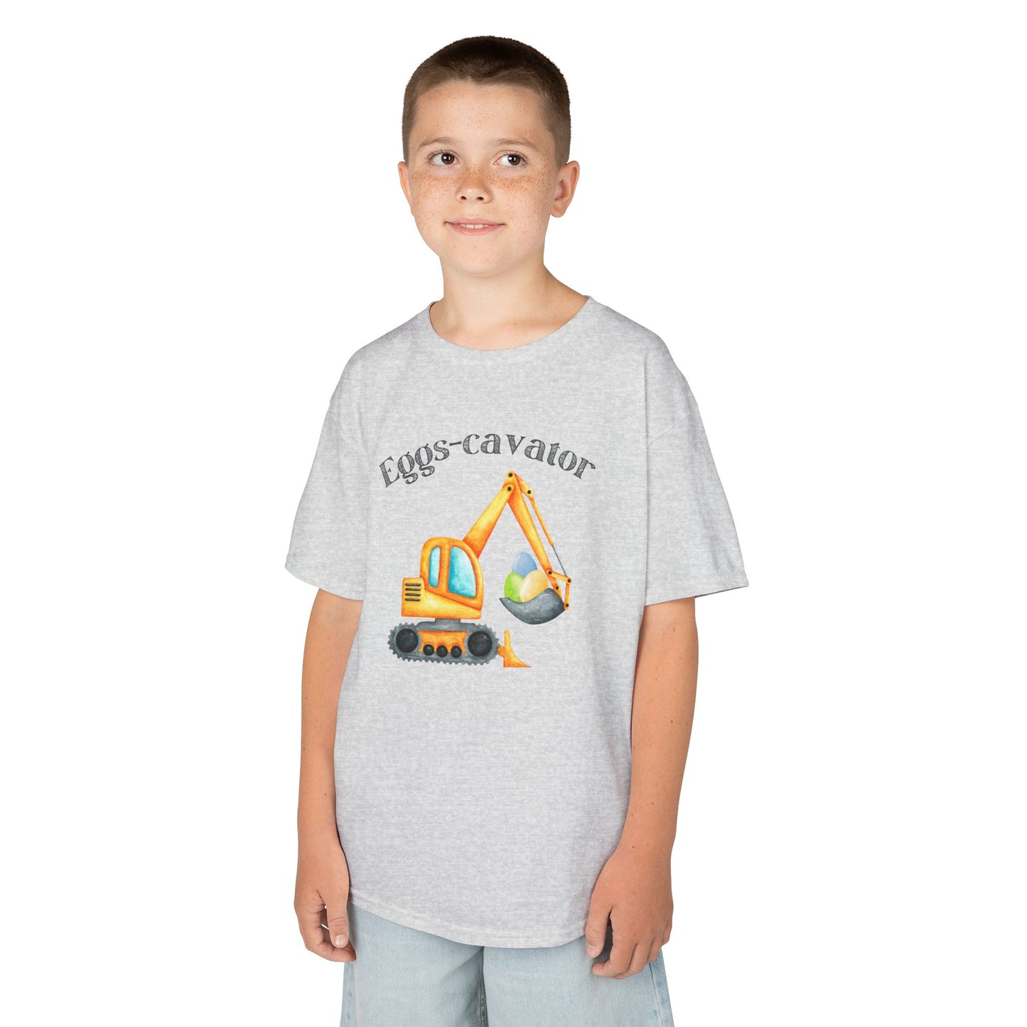 Eggs-cavator Kids Heavy Cotton™ Tee - Fun Construction Design for Little Builders