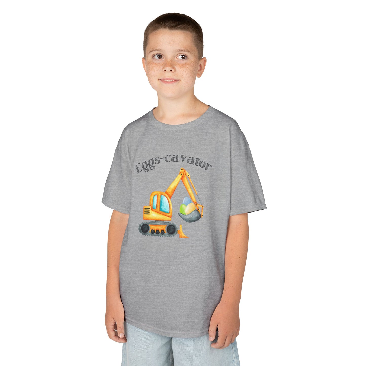 Eggs-cavator Kids Heavy Cotton™ Tee - Fun Construction Design for Little Builders