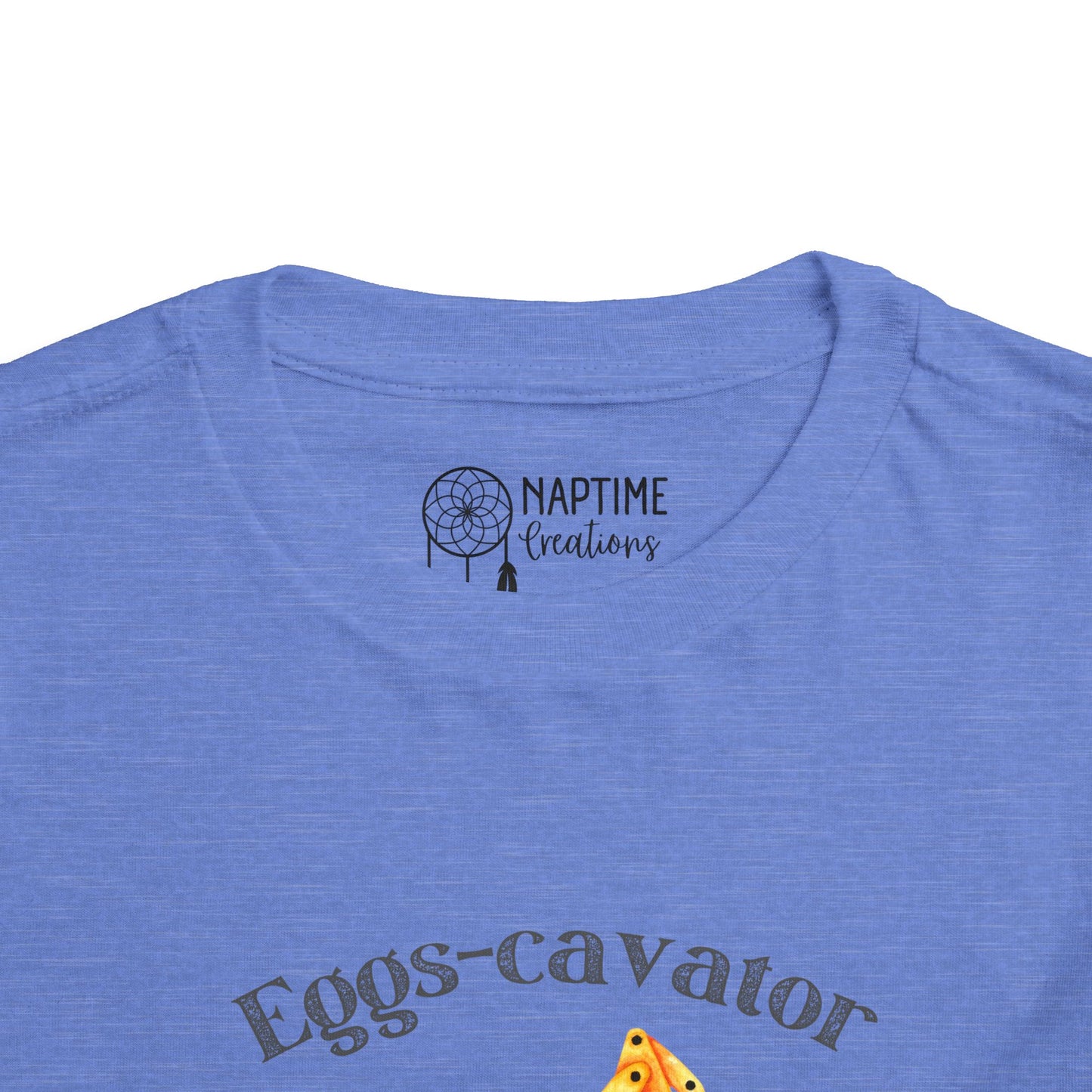 Toddler 'Eggs-cavator' Short Sleeve Tee - Fun Construction Theme Tee for Toddlers