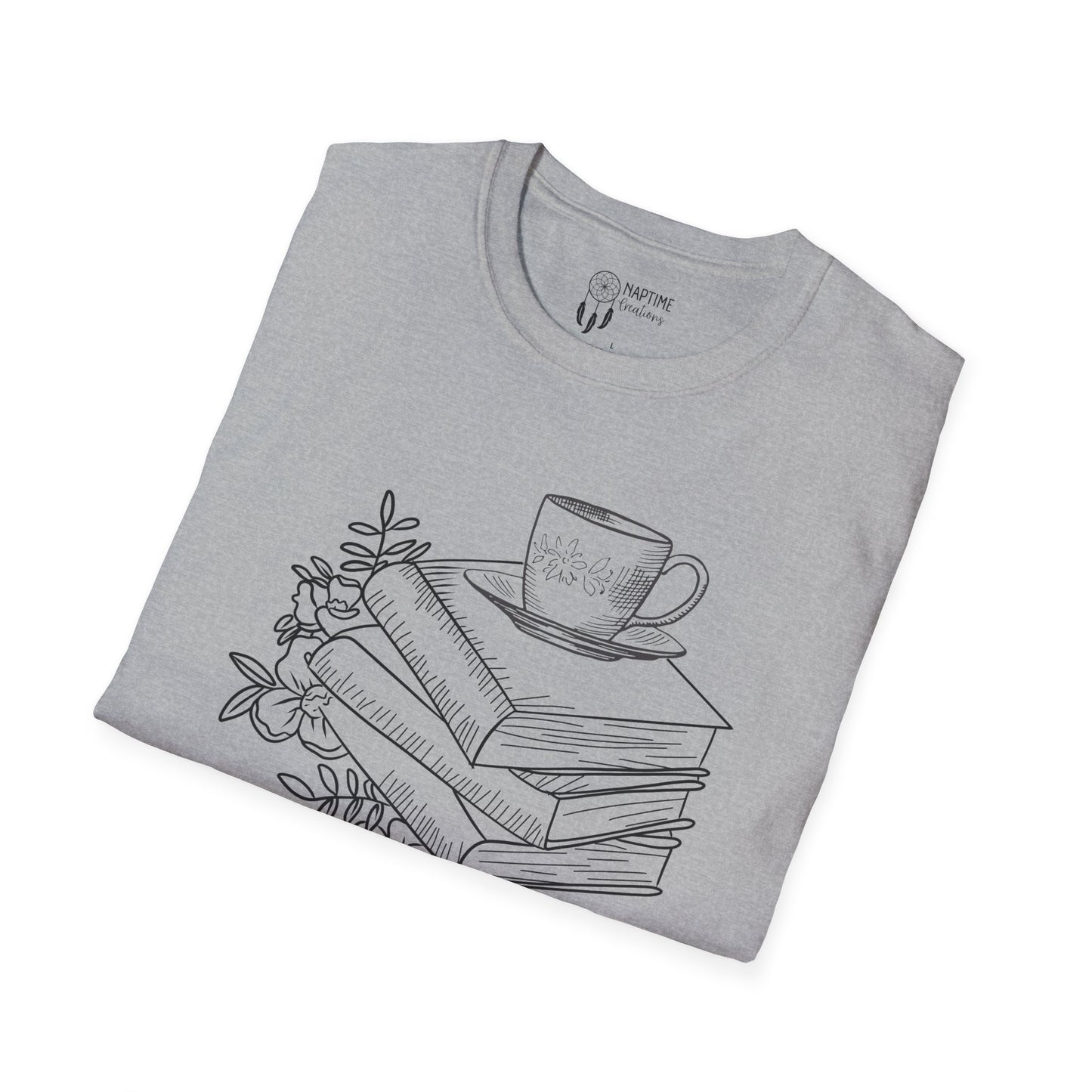 Book Lover's Unisex Softstyle T-Shirt - Cozy Reads Design