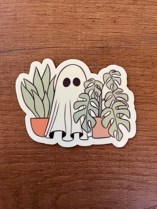 Glow-in-the-Dark Ghost Sticker – Plant Sneak Edition (3”)