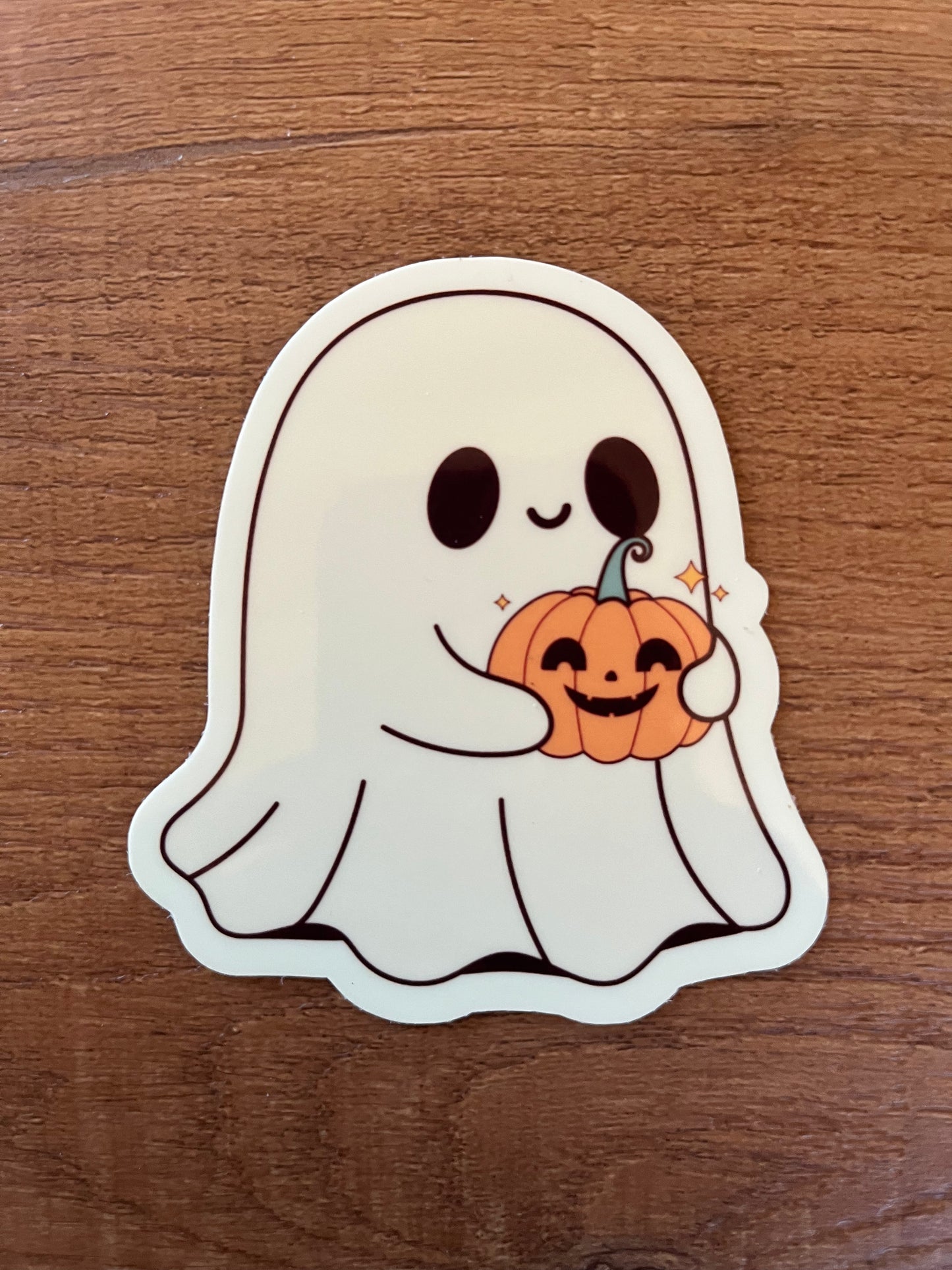 Glow-in-the-Dark Ghost Sticker – Pumpkin Pal Edition (3”)