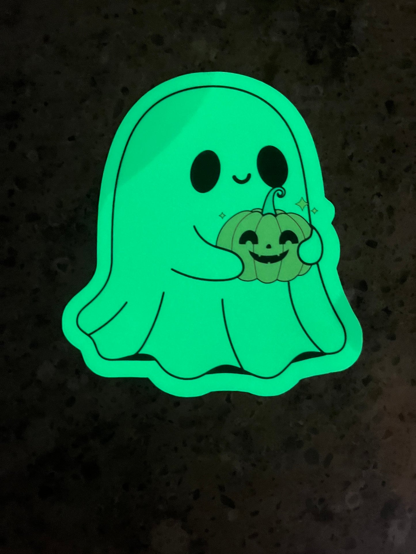 Glow-in-the-Dark Ghost Sticker – Pumpkin Pal Edition (3”)