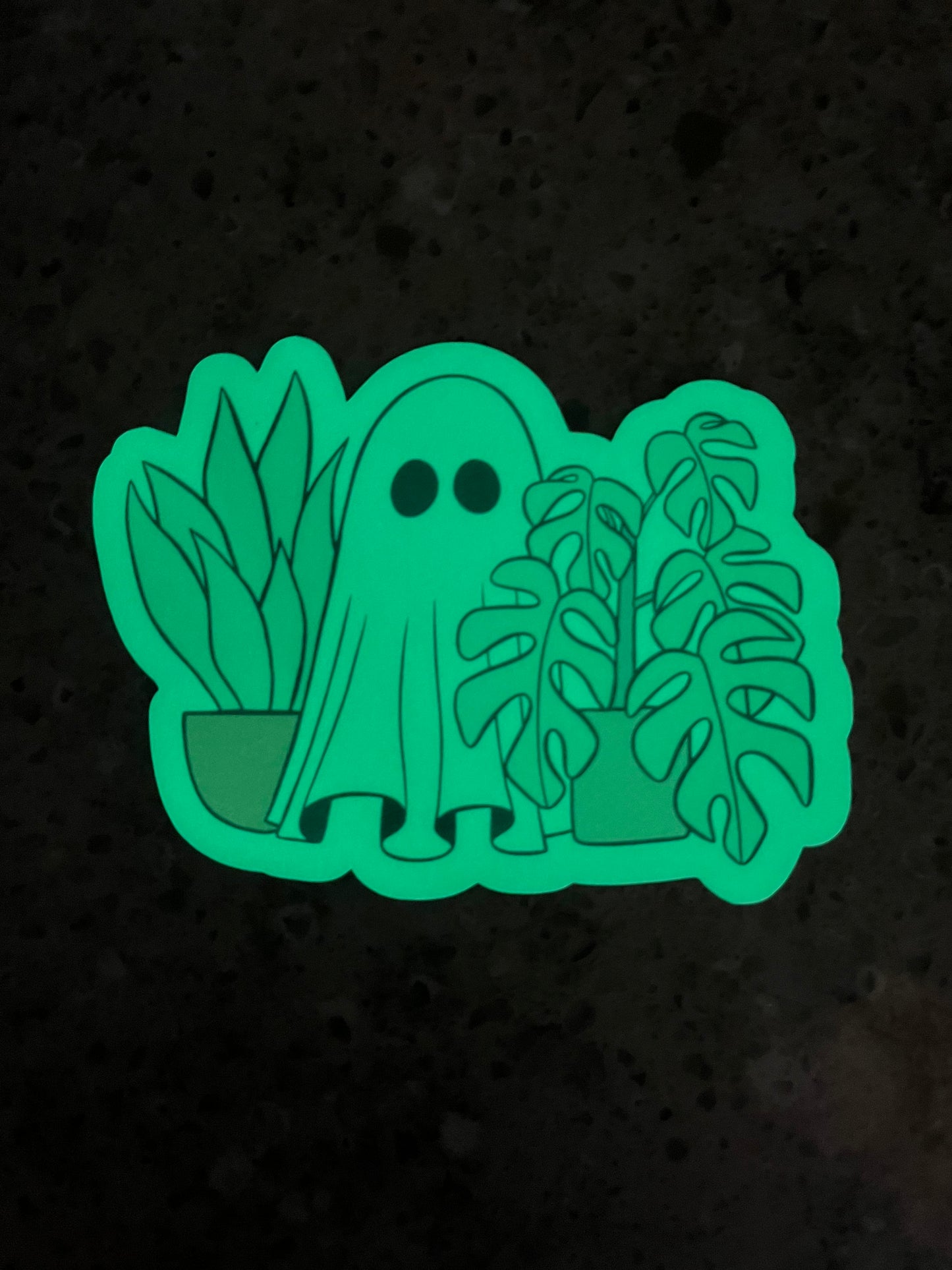 Glow-in-the-Dark Ghost Sticker – Plant Sneak Edition (3”)